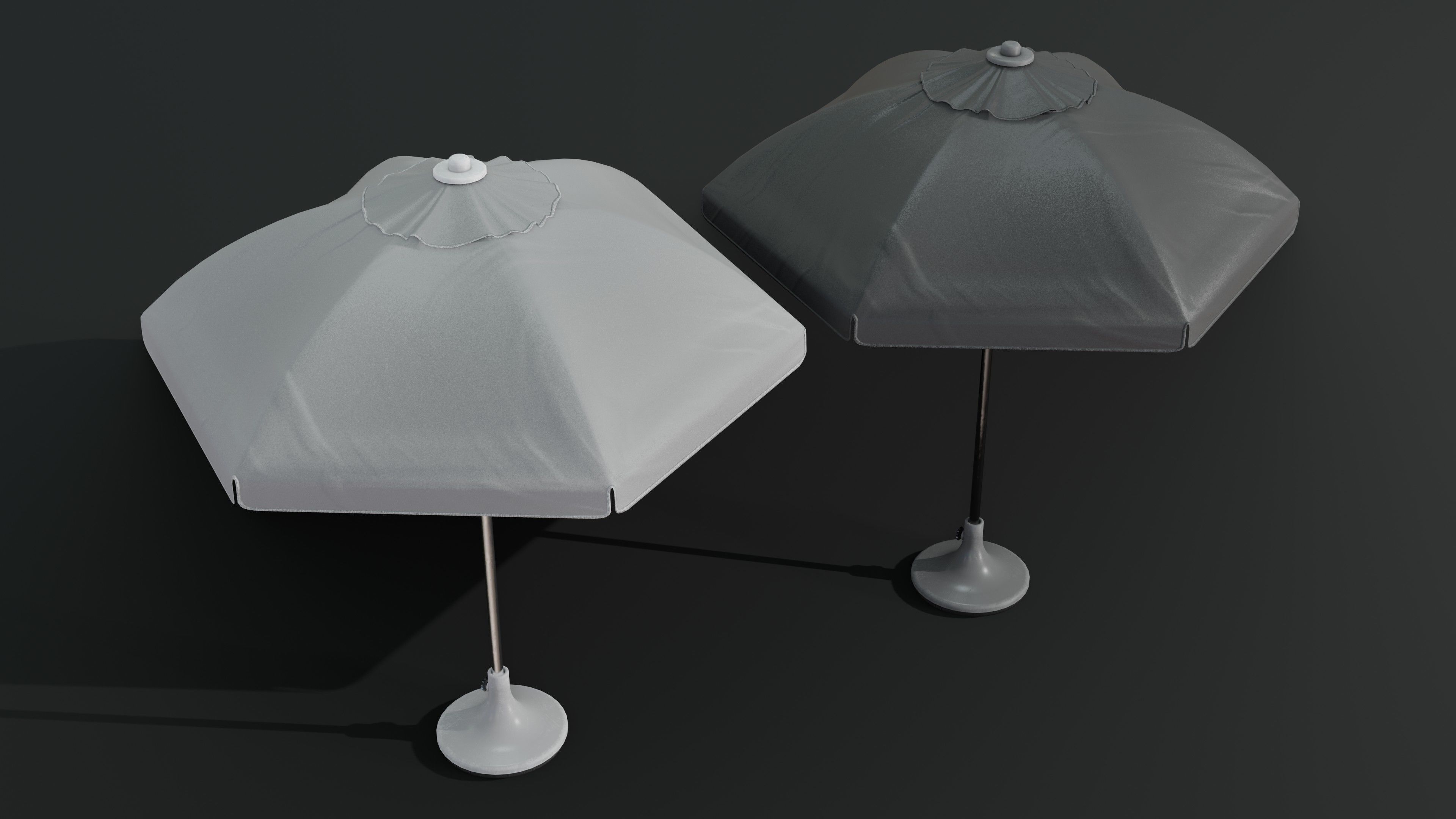 Sunshade umbrella Low-poly 3D model_27