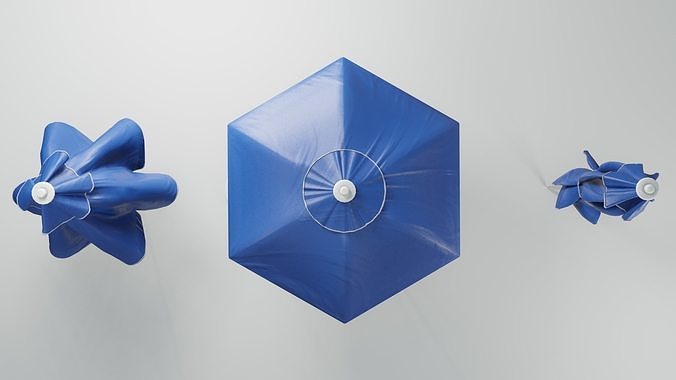 Sunshade umbrella Low-poly 3D model 3