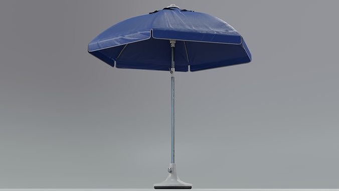 Sunshade umbrella Low-poly 3D model 7