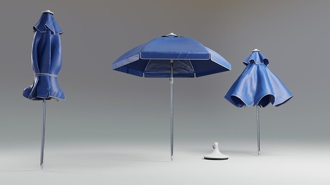 Sunshade umbrella Low-poly 3D model 5