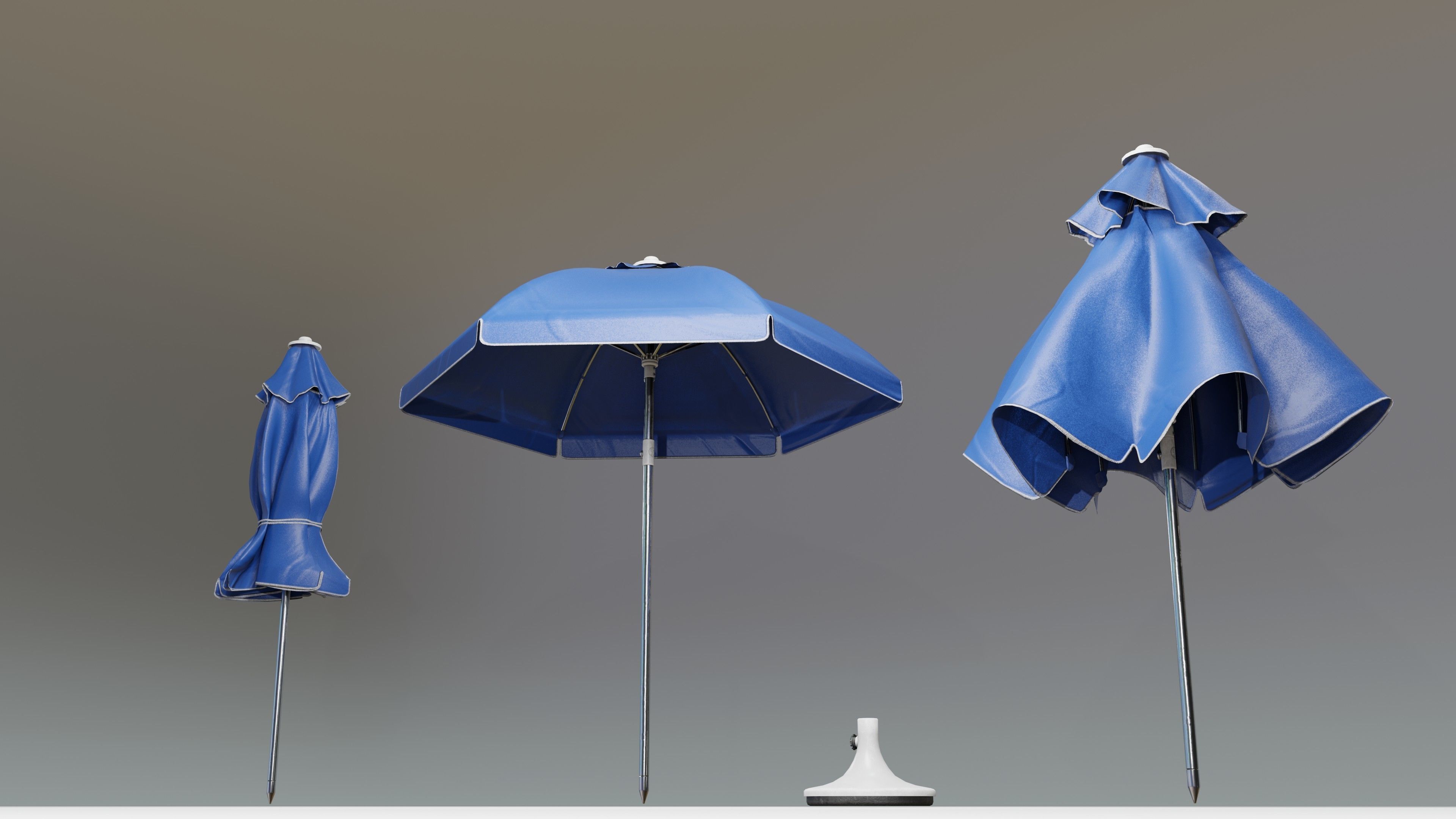 Sunshade umbrella Low-poly 3D model_5