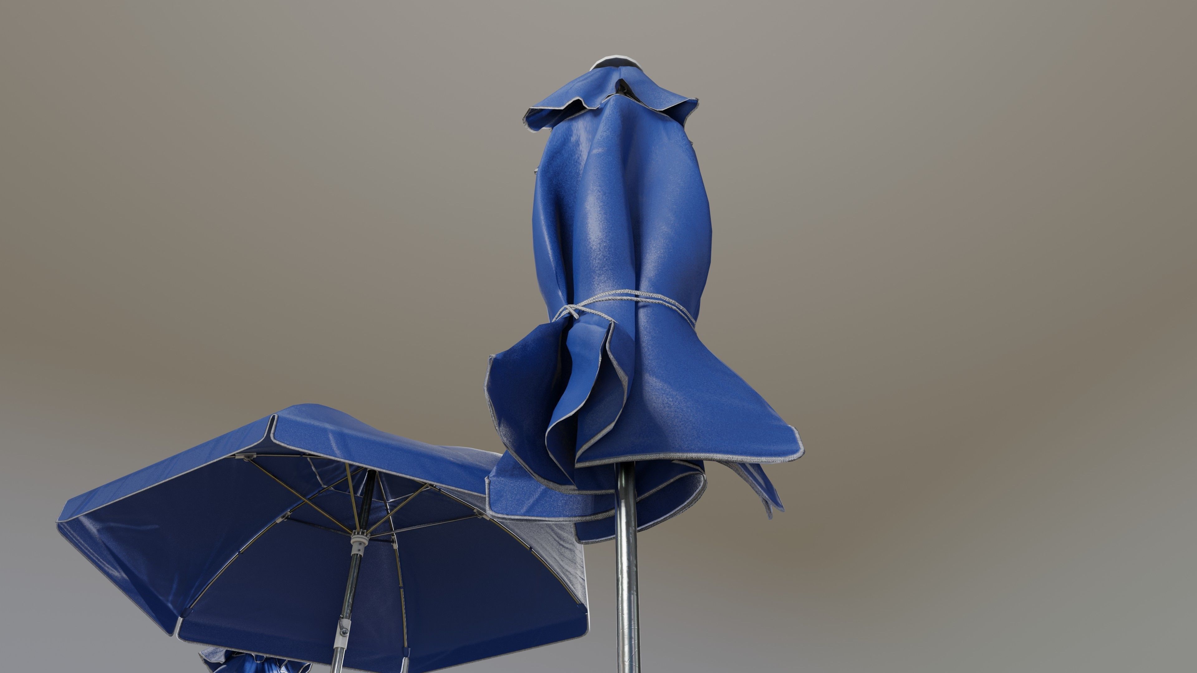 Sunshade umbrella Low-poly 3D model_15