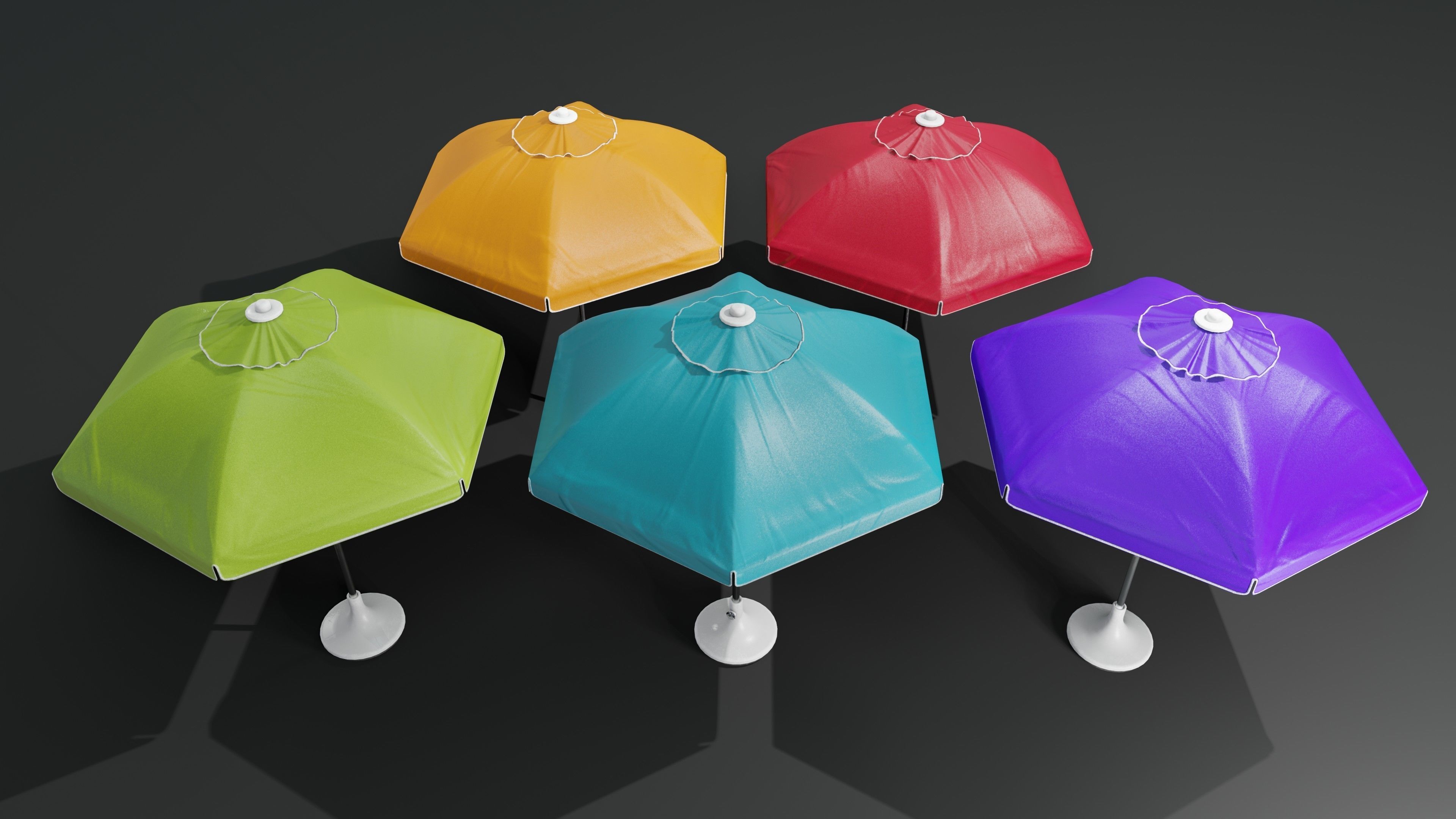 Sunshade umbrella Low-poly 3D model_9