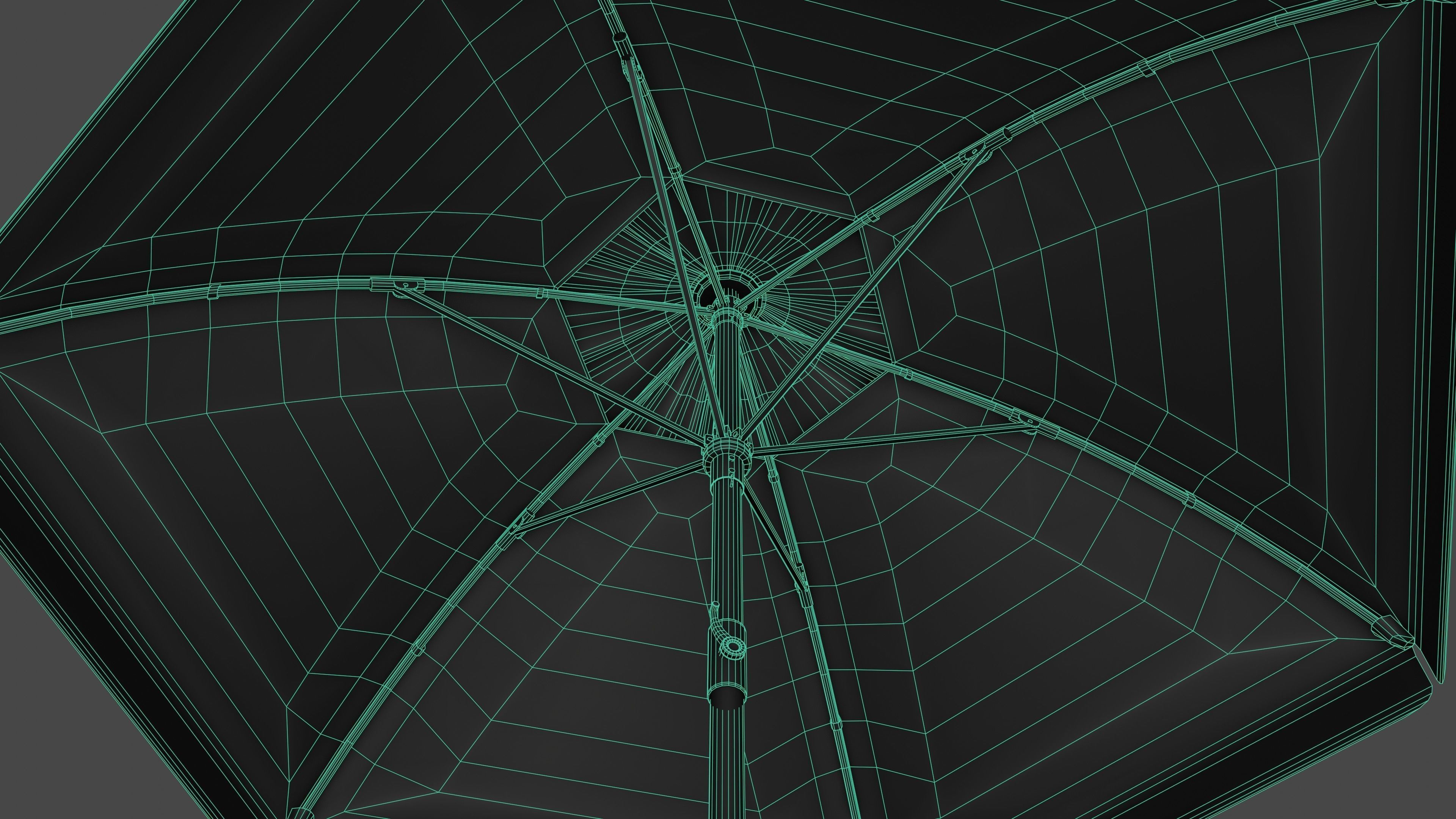 Sunshade umbrella Low-poly 3D model_37