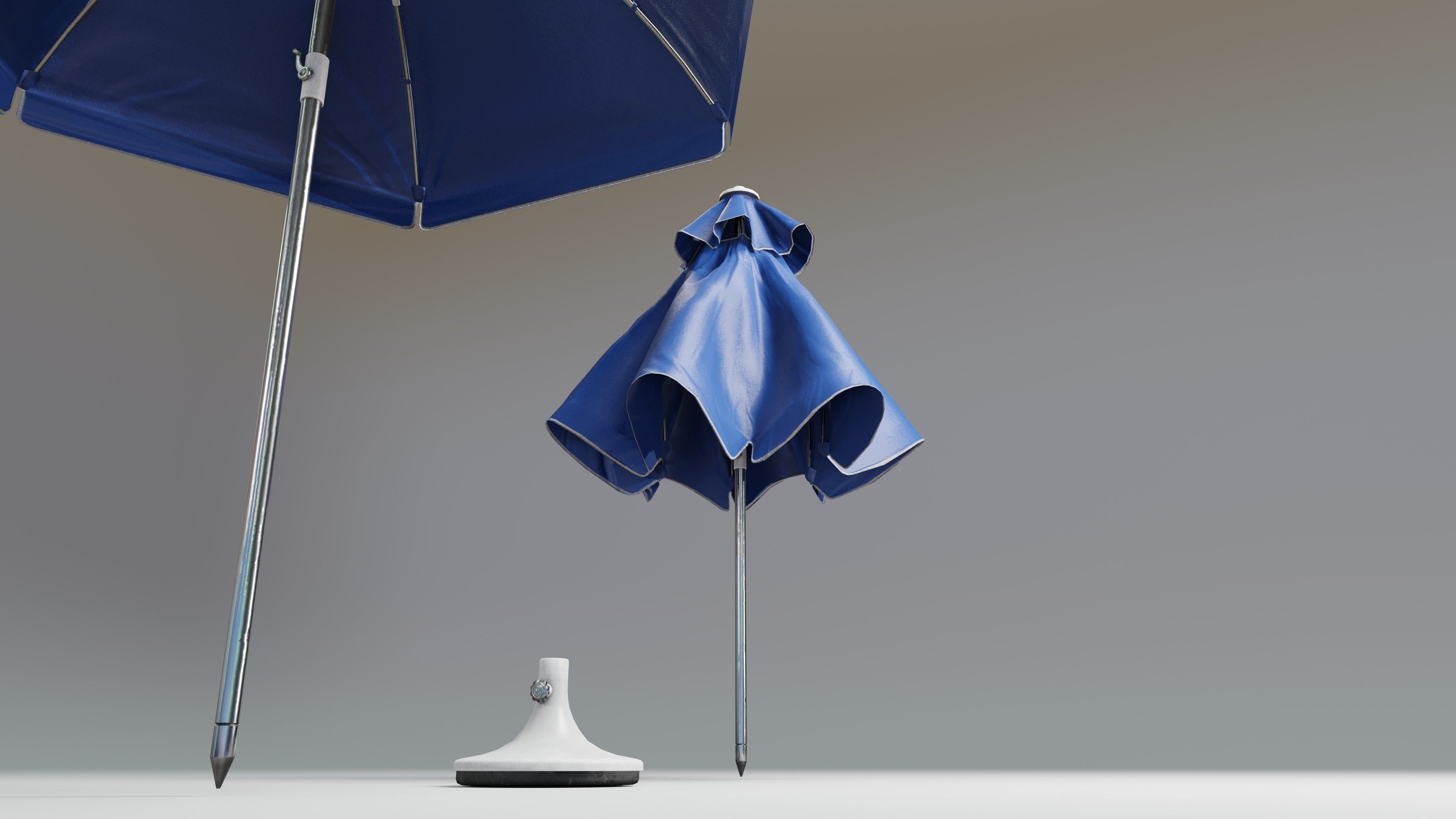 Sunshade umbrella Low-poly 3D model_12