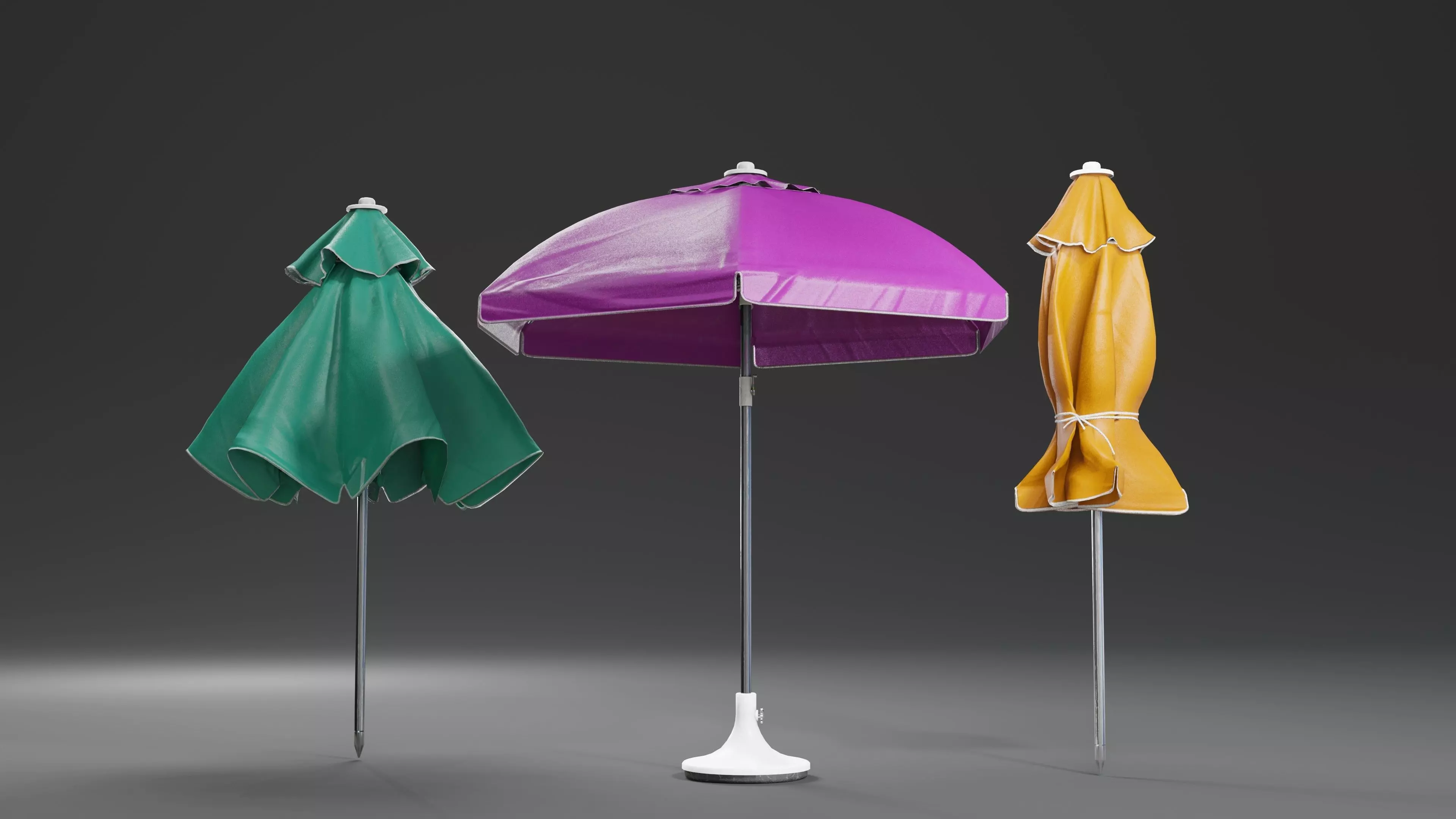 Sunshade umbrella Low-poly 3D model_0