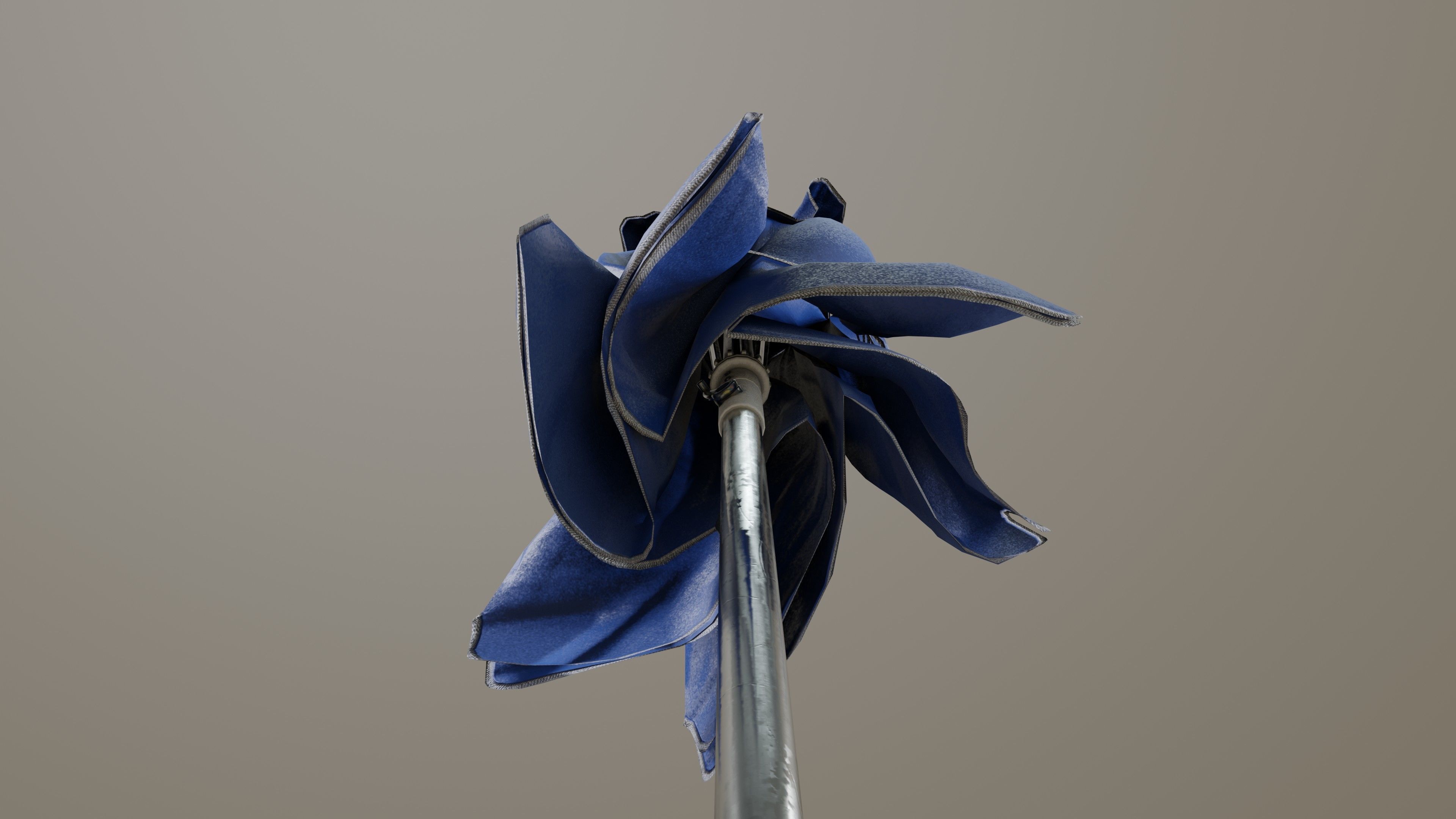 Sunshade umbrella Low-poly 3D model_14