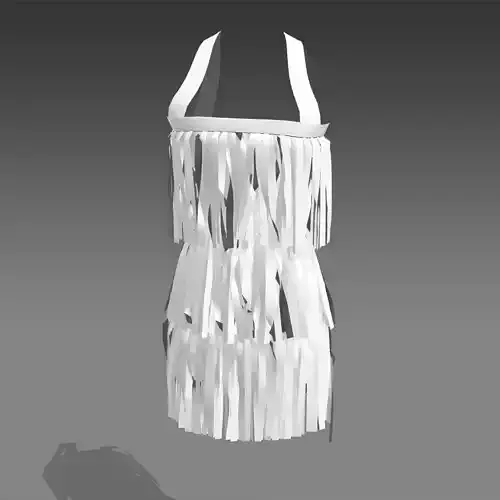 DRESS TASSEL WHITE MATTE CHIC FASHION LOOK