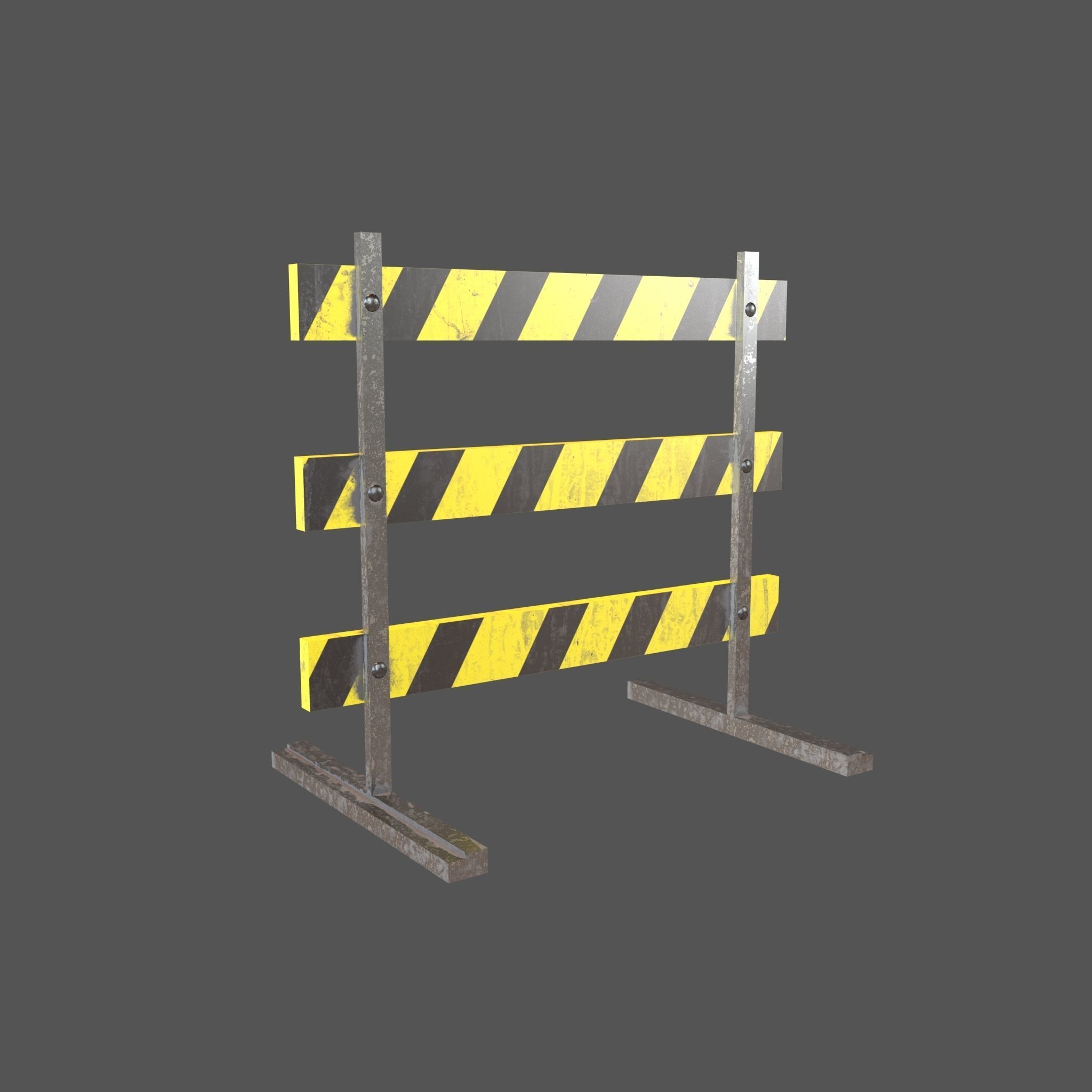 Road Barriers v2 004 Low-poly 3D model_1
