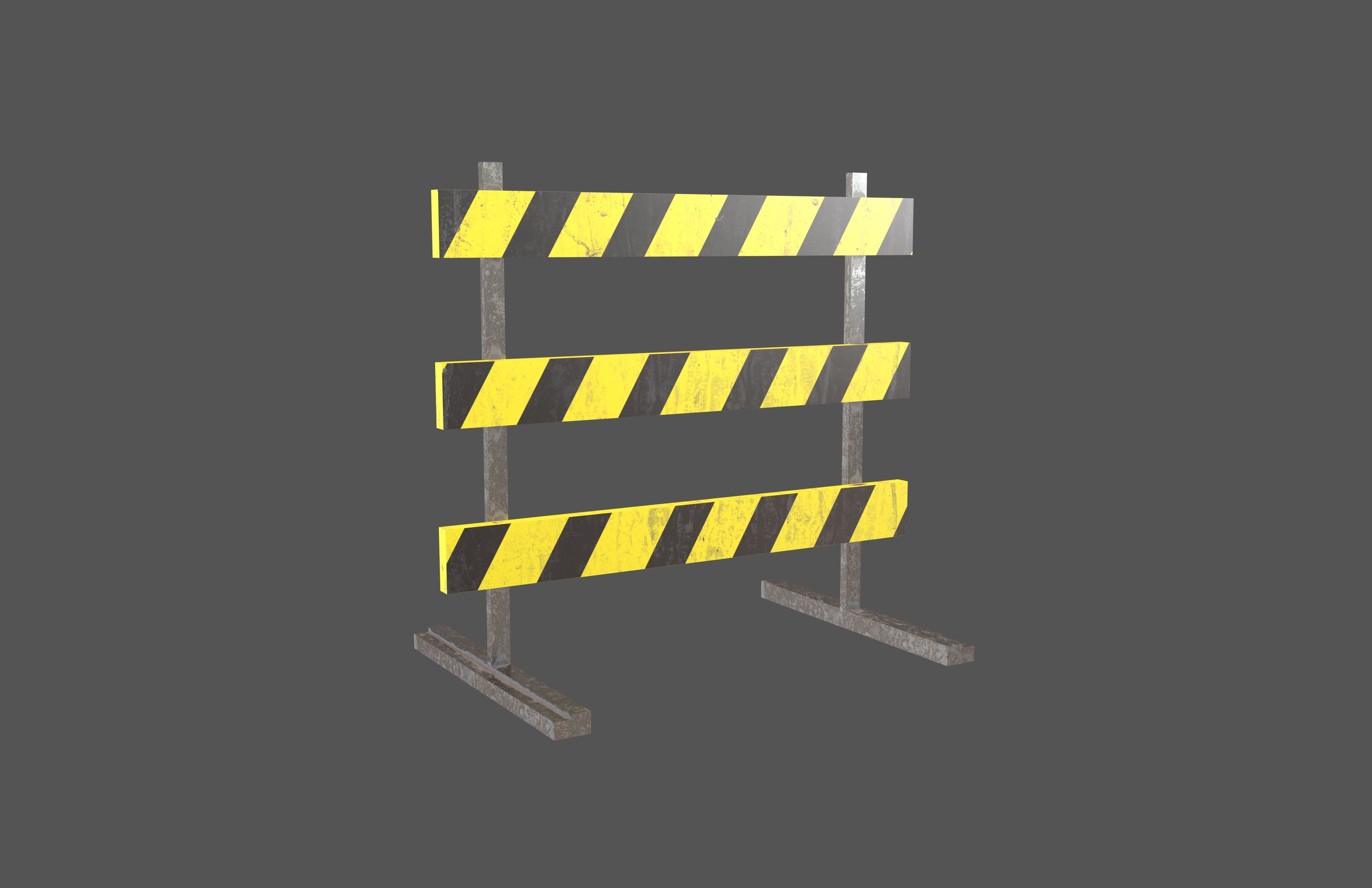 Road Barriers v2 004 Low-poly 3D model_2