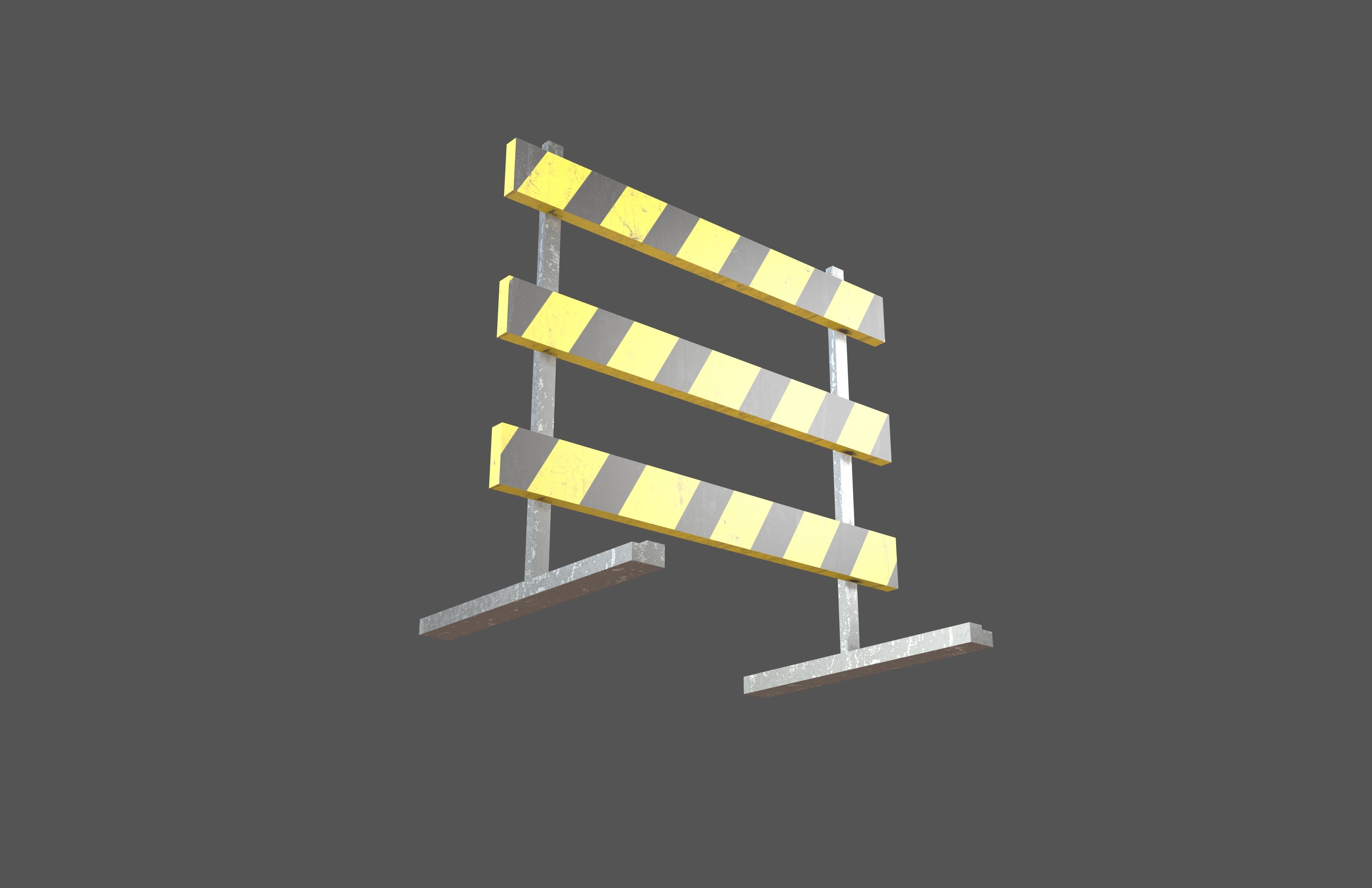 Road Barriers v2 004 Low-poly 3D model_3