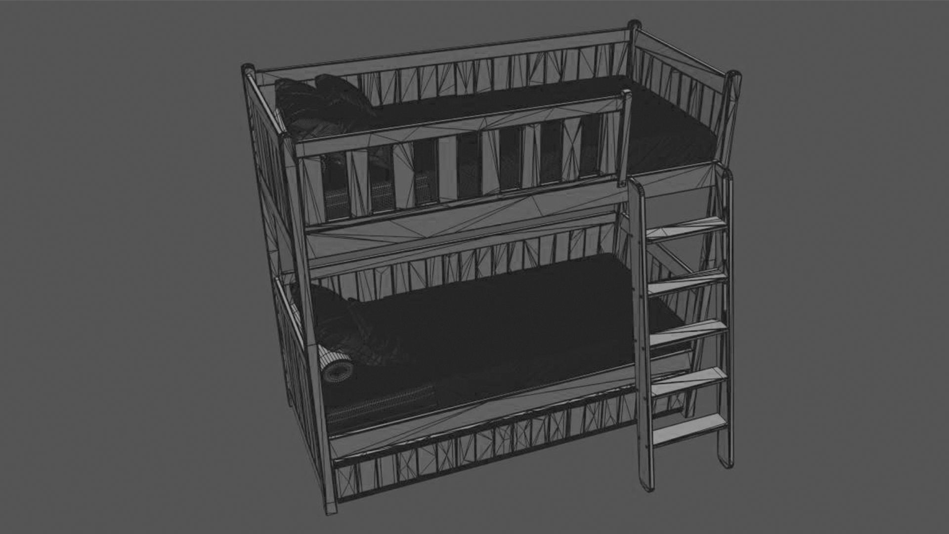 Bunk bed 3D model_7