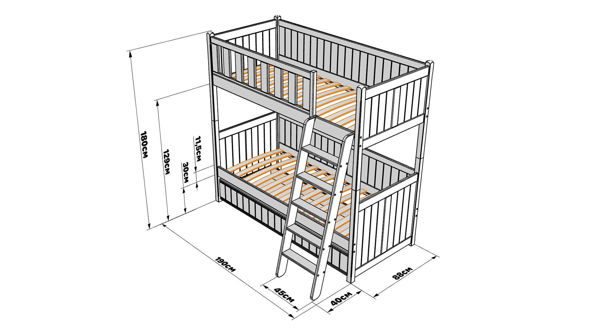 Bunk bed 3D model_1