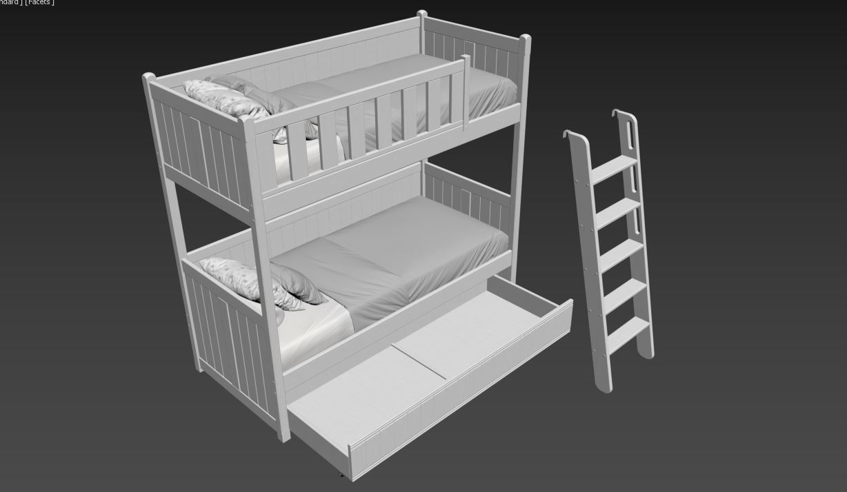 Bunk bed 3D model_5