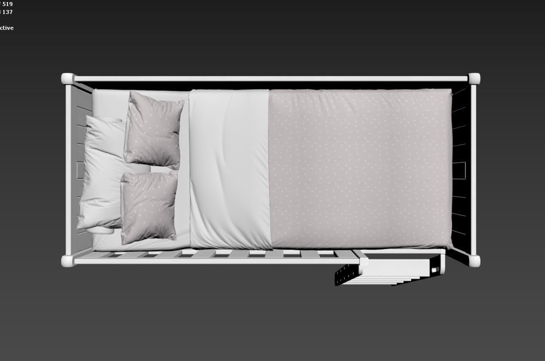 Bunk bed 3D model_16