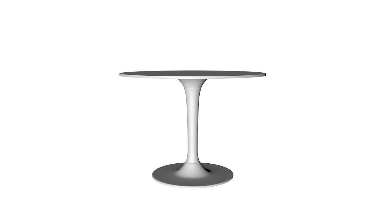 Table Round IKEA DOCKSTA 3D model_1