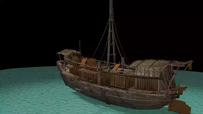 Chinese junk boat 3D model