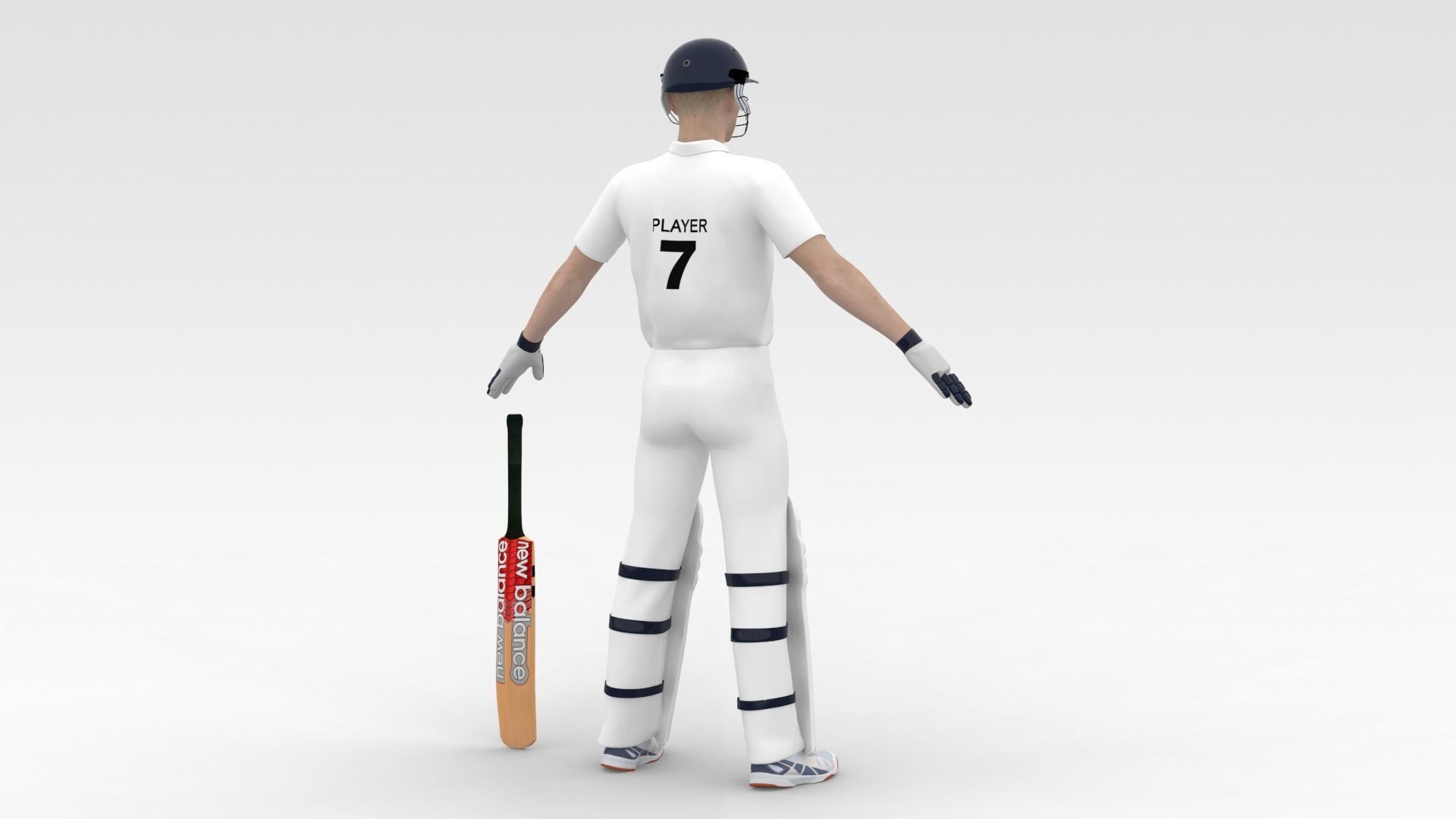 Cricket Batsman V2 3D model_4