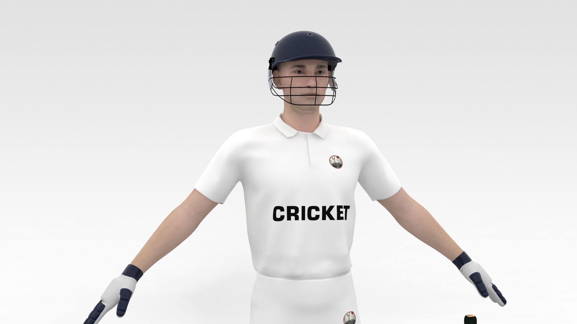Cricket Batsman V2 3D model_1