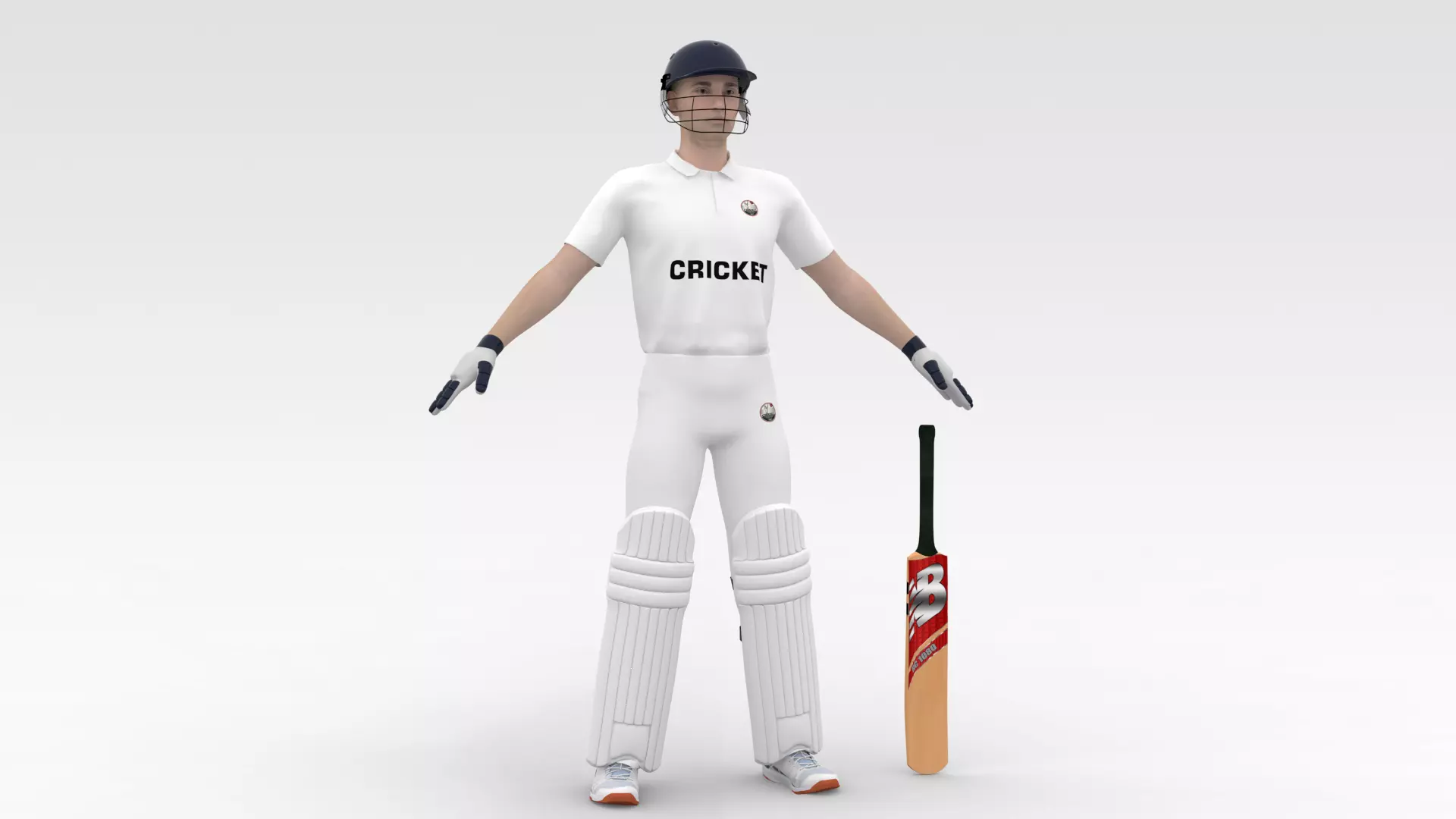 Cricket Batsman V2 3D model_0
