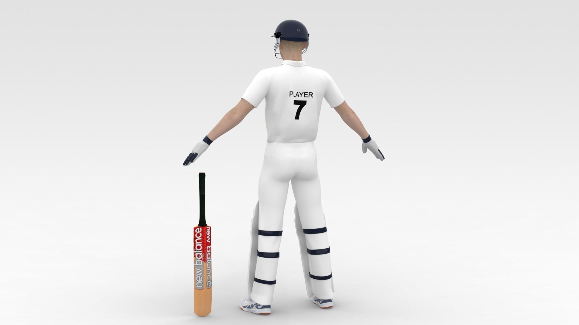Cricket Batsman V2 3D model_3