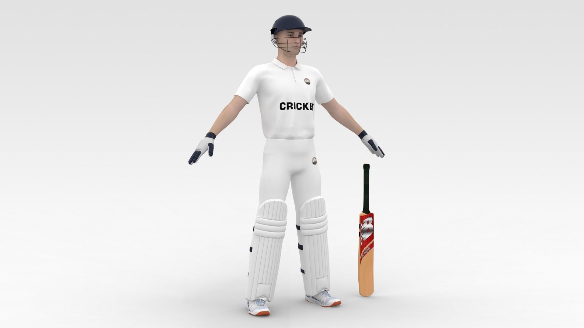 Cricket Batsman V2 3D model_5
