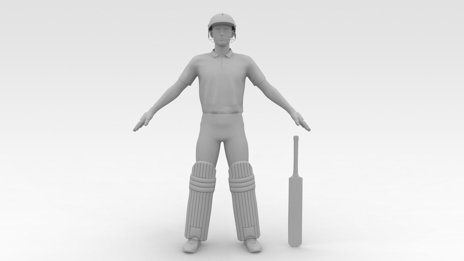 Cricket Batsman V2 3D model_7