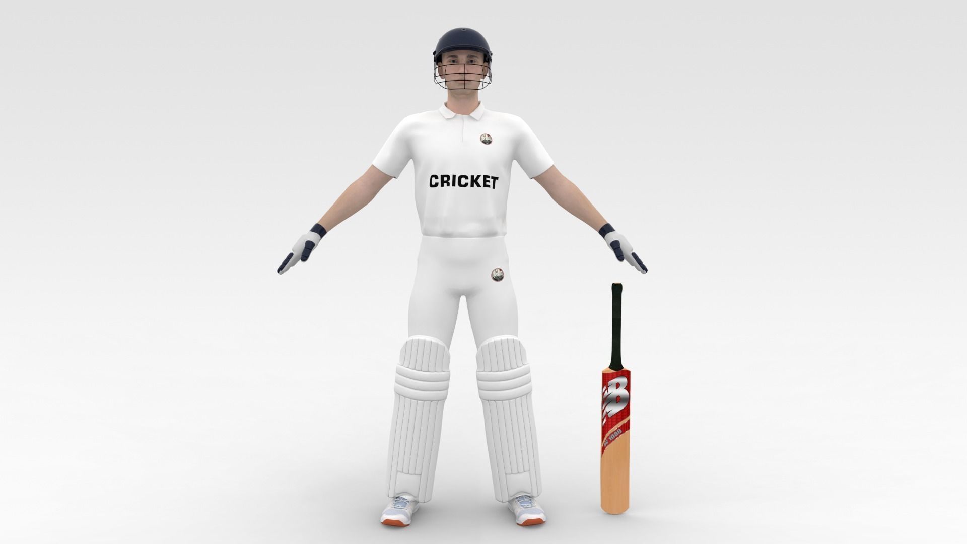 Cricket Batsman V2 3D model_6