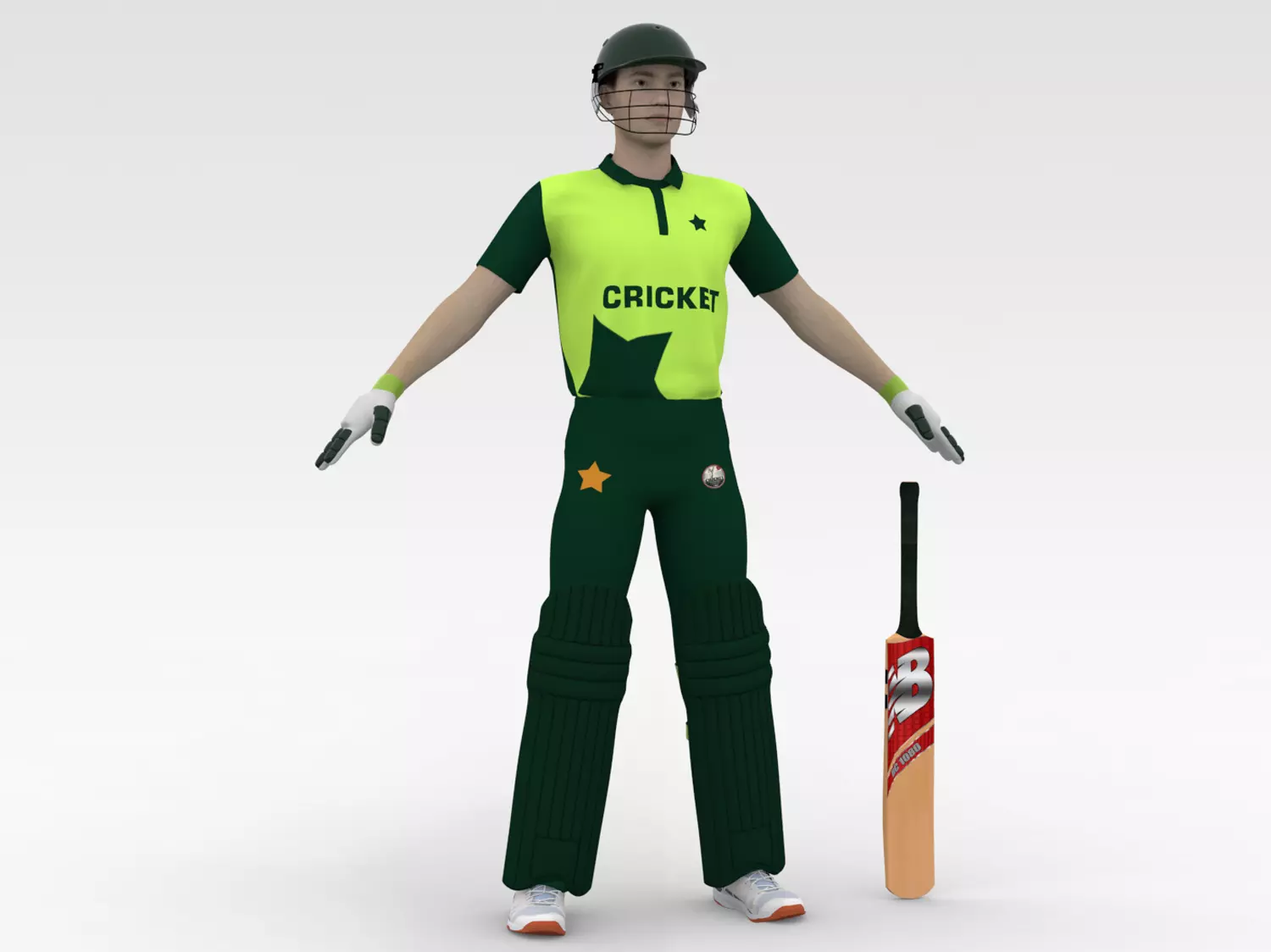 Cricket Batsman V3 3D model