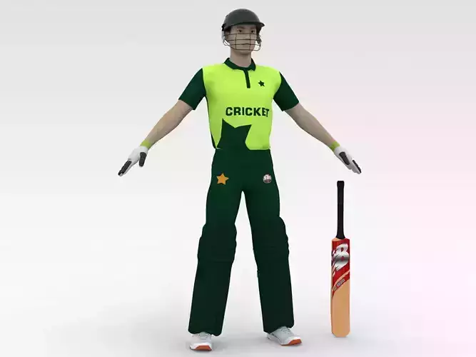 Cricket Batsman V3 3D model