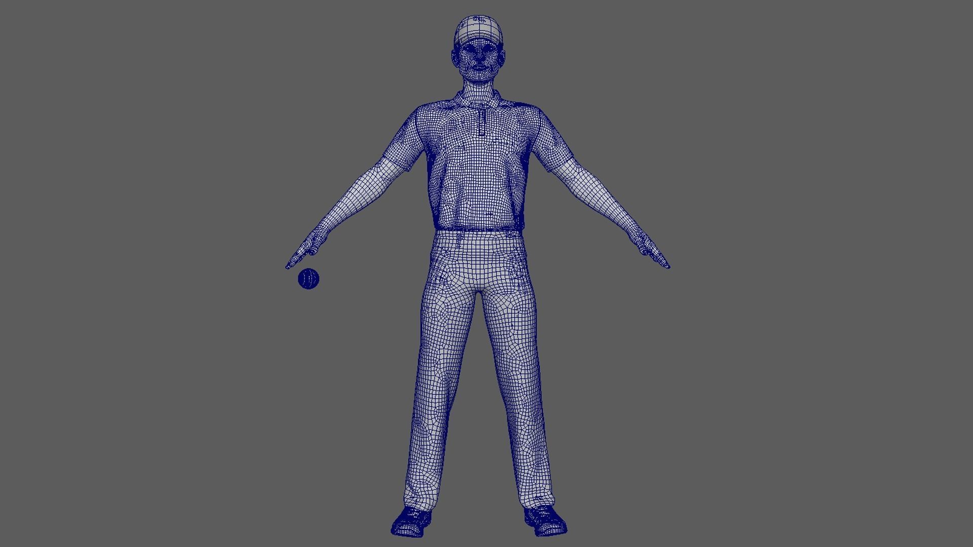 Cricket Bowler V1 3D model_8