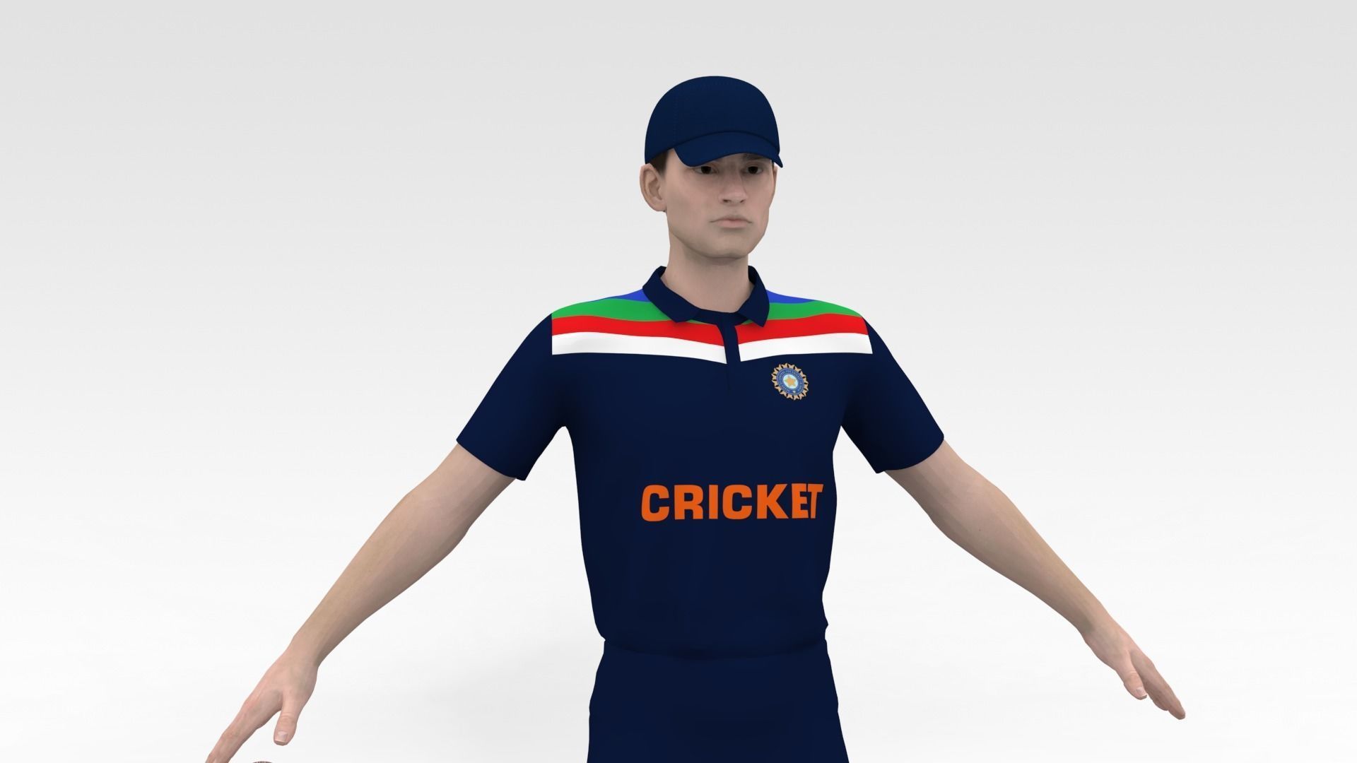 Cricket Bowler V1 3D model_1