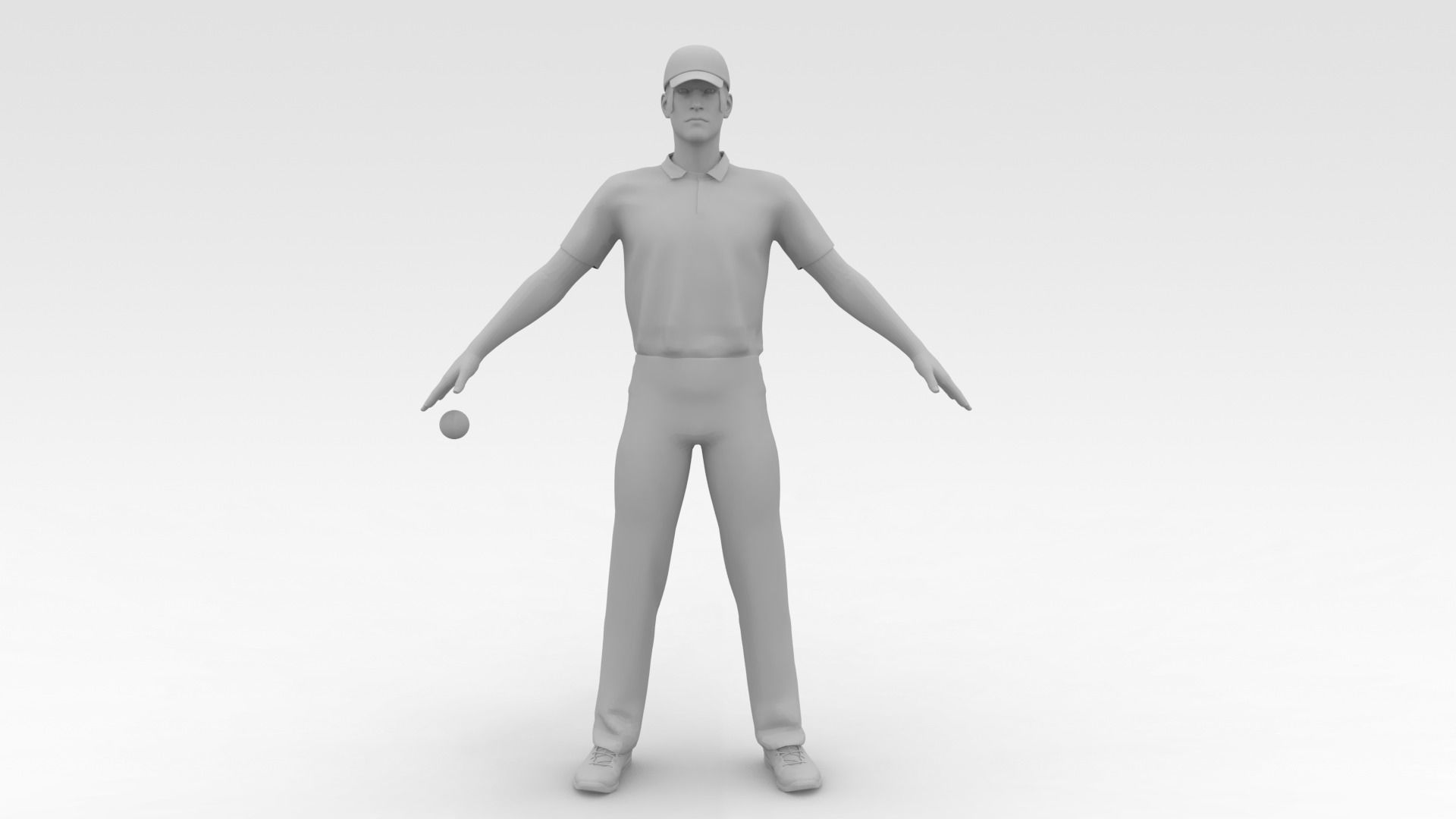 Cricket Bowler V2 3D model_7
