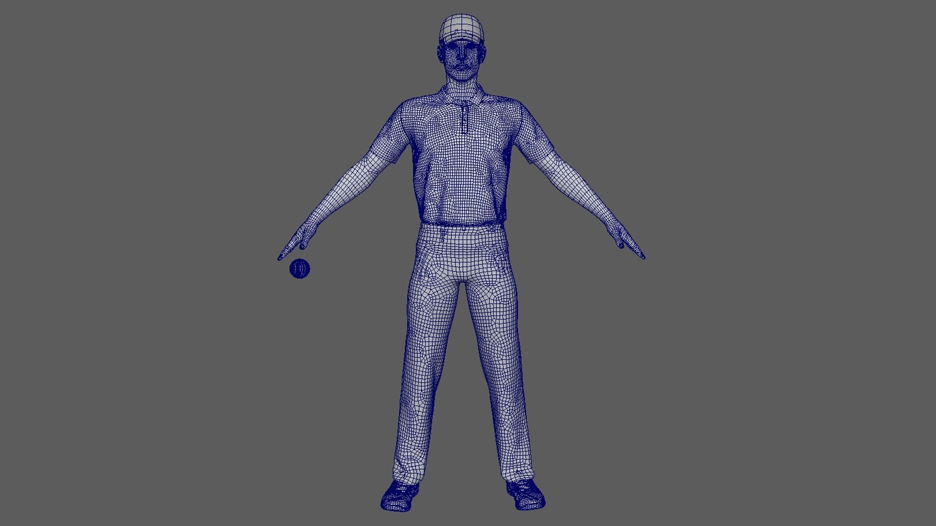 Cricket Bowler V2 3D model_8