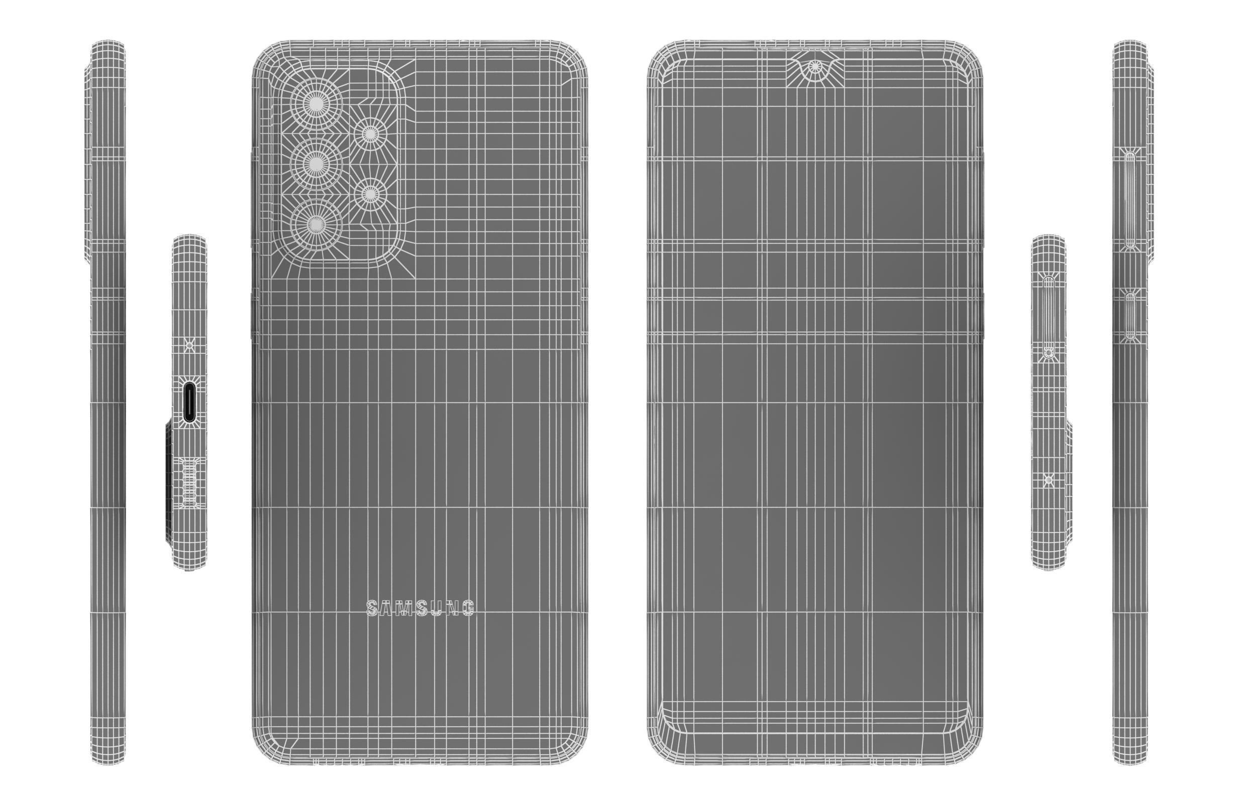 Samsung Galaxy A33 5G Blue Low-poly 3D model_16