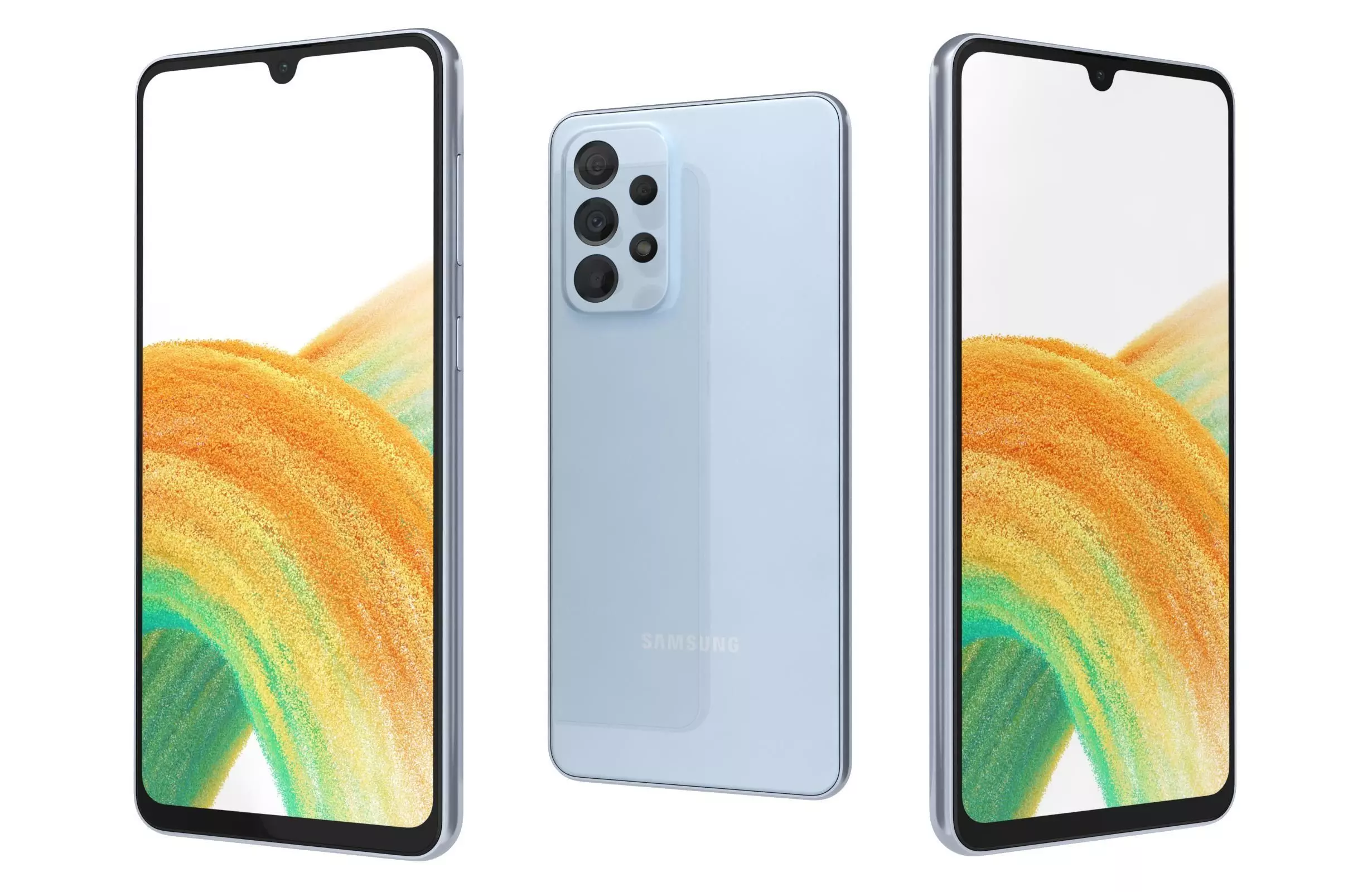 Samsung Galaxy A33 5G Blue Low-poly 3D model_0