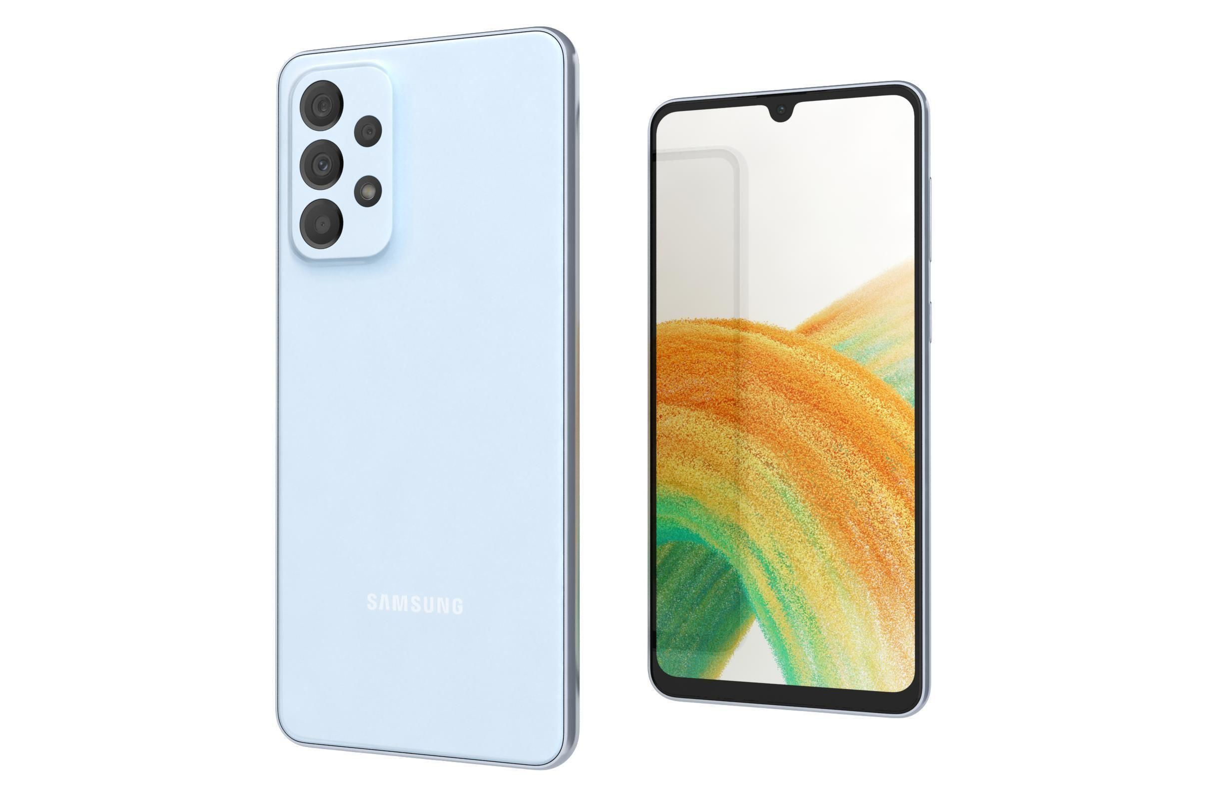 Samsung Galaxy A33 5G Blue Low-poly 3D model_15