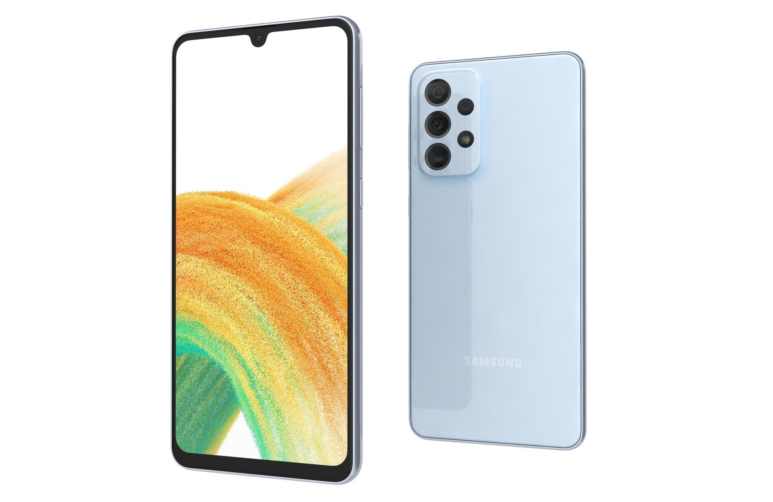 Samsung Galaxy A33 5G Blue Low-poly 3D model_14