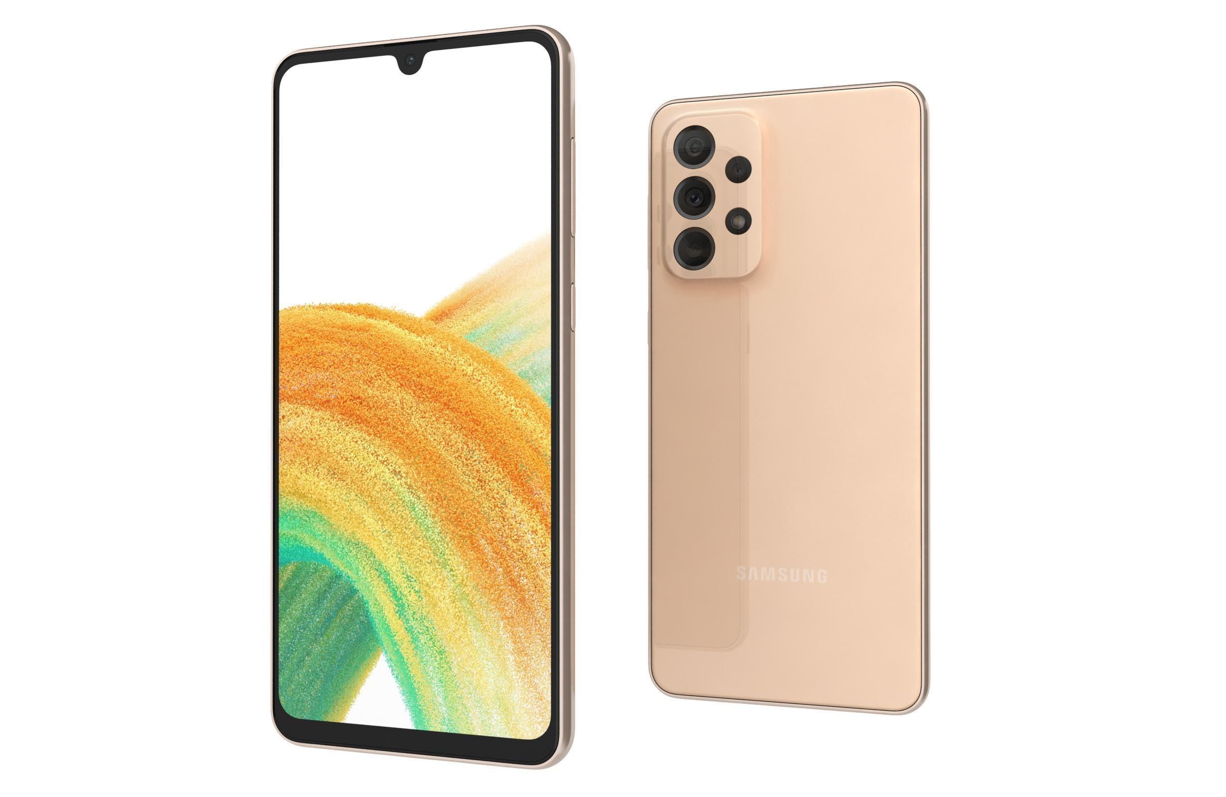 Samsung Galaxy A33 5G Peach Low-poly 3D model_14