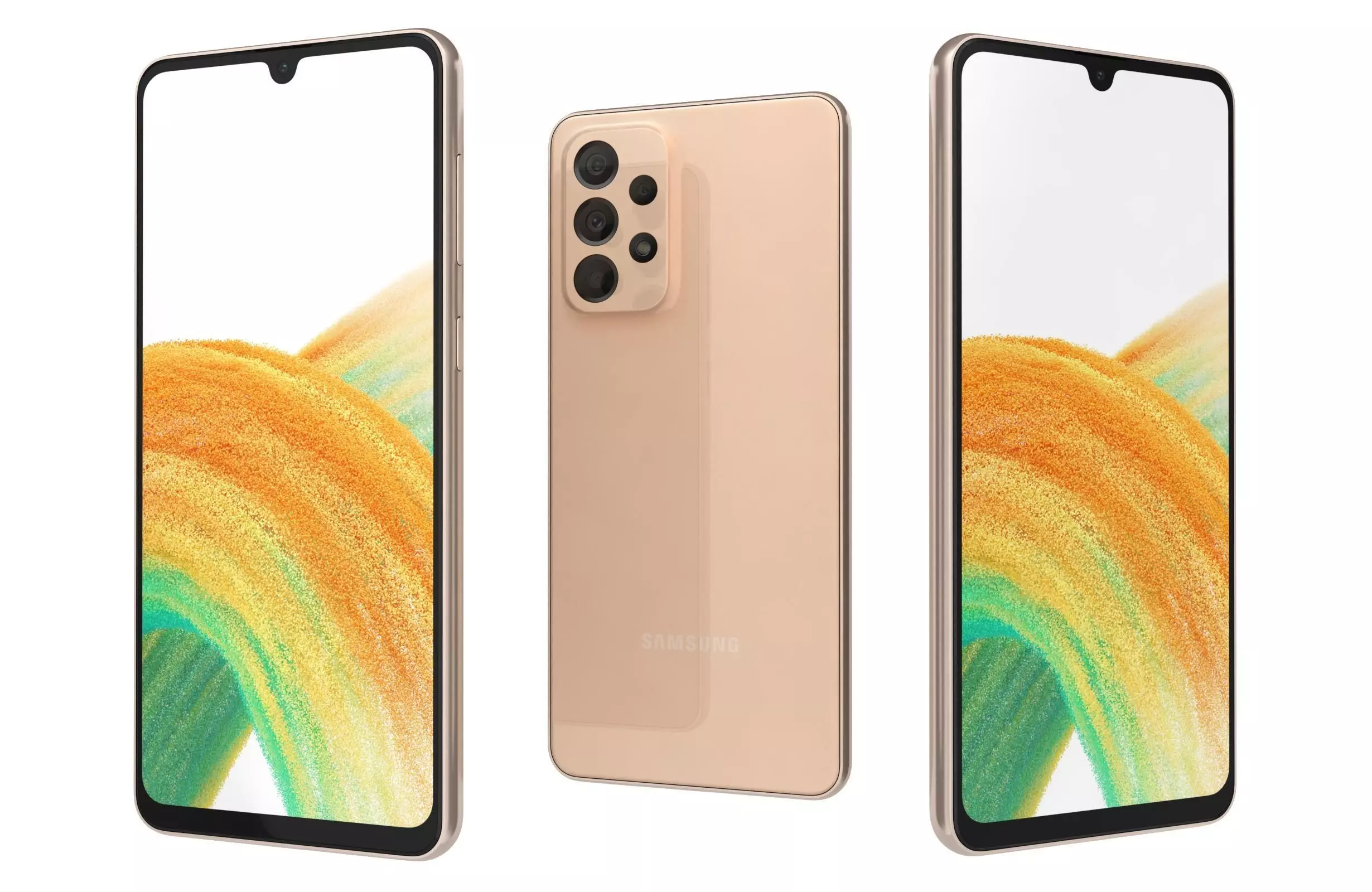 Samsung Galaxy A33 5G Peach Low-poly 3D model_0