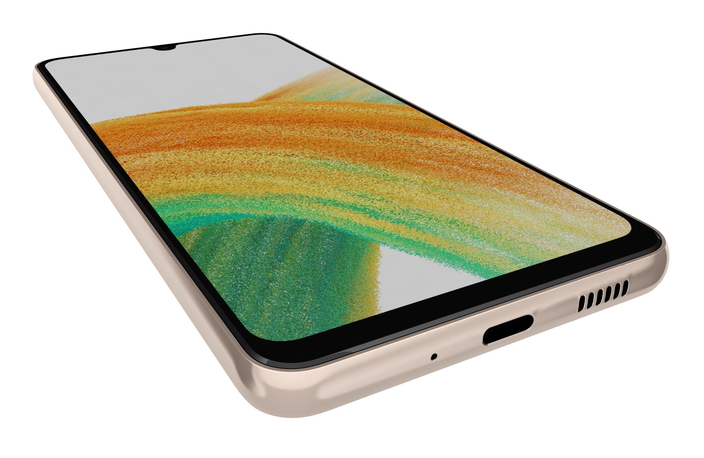 Samsung Galaxy A33 5G Peach Low-poly 3D model_10