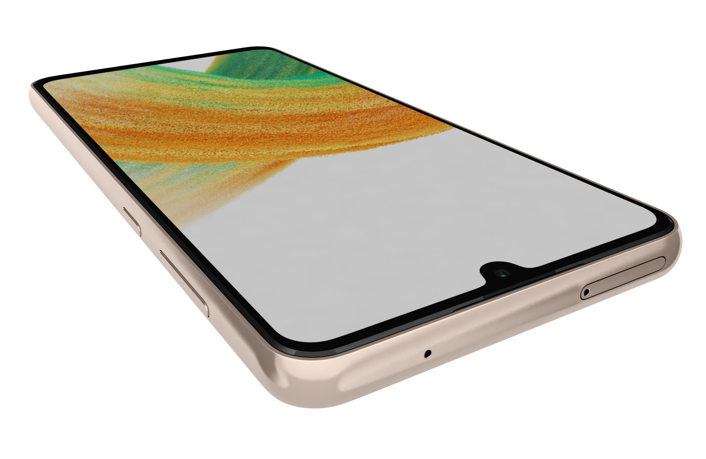 Samsung Galaxy A33 5G Peach Low-poly 3D model_11