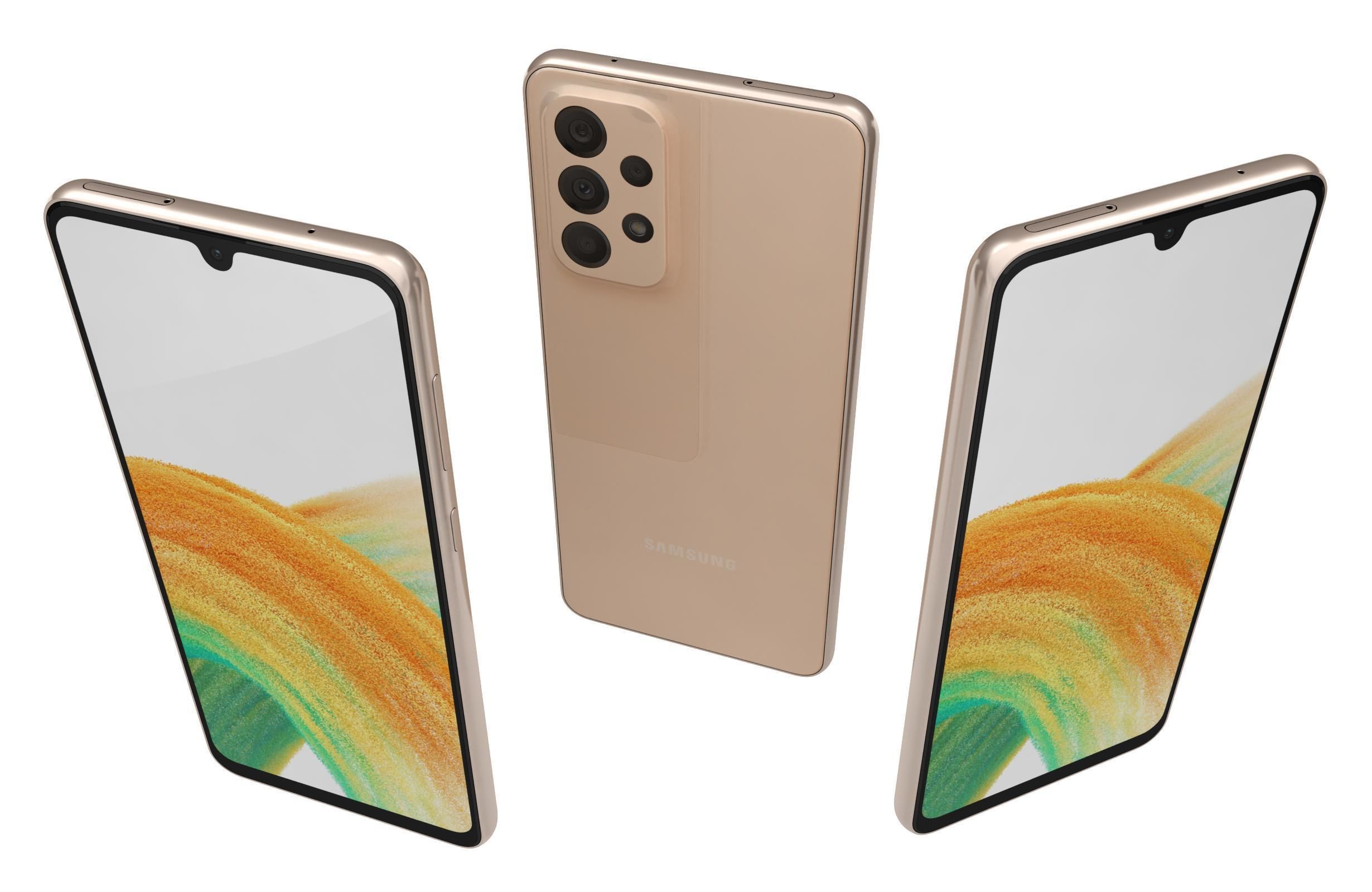 Samsung Galaxy A33 5G Peach Low-poly 3D model_1