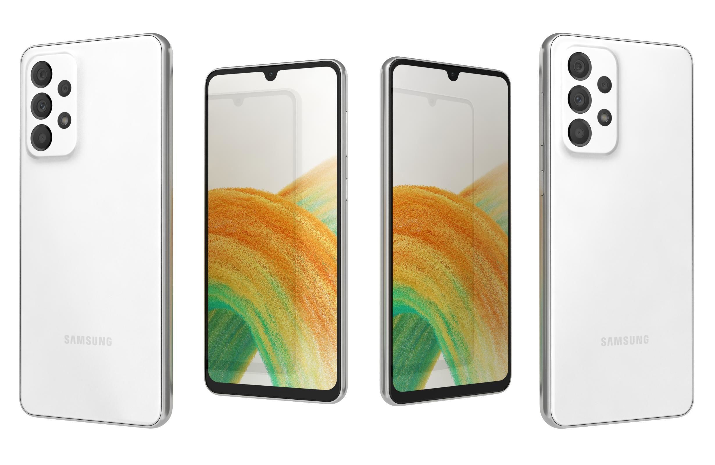 Samsung Galaxy A33 5G White Low-poly 3D model_3