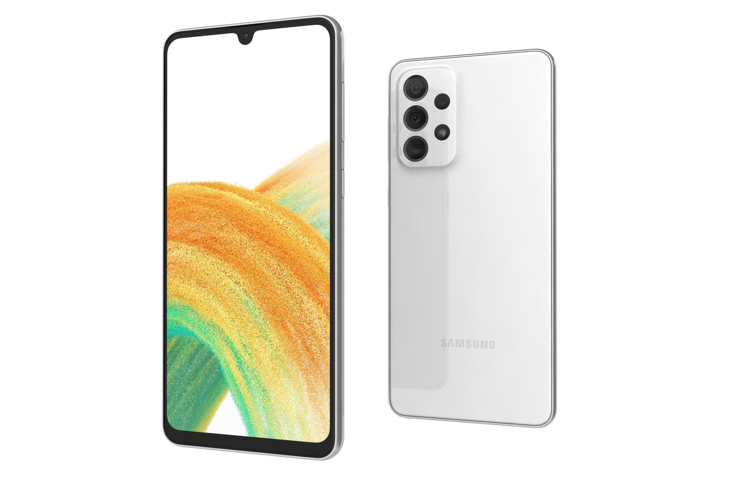 Samsung Galaxy A33 5G White Low-poly 3D model_14