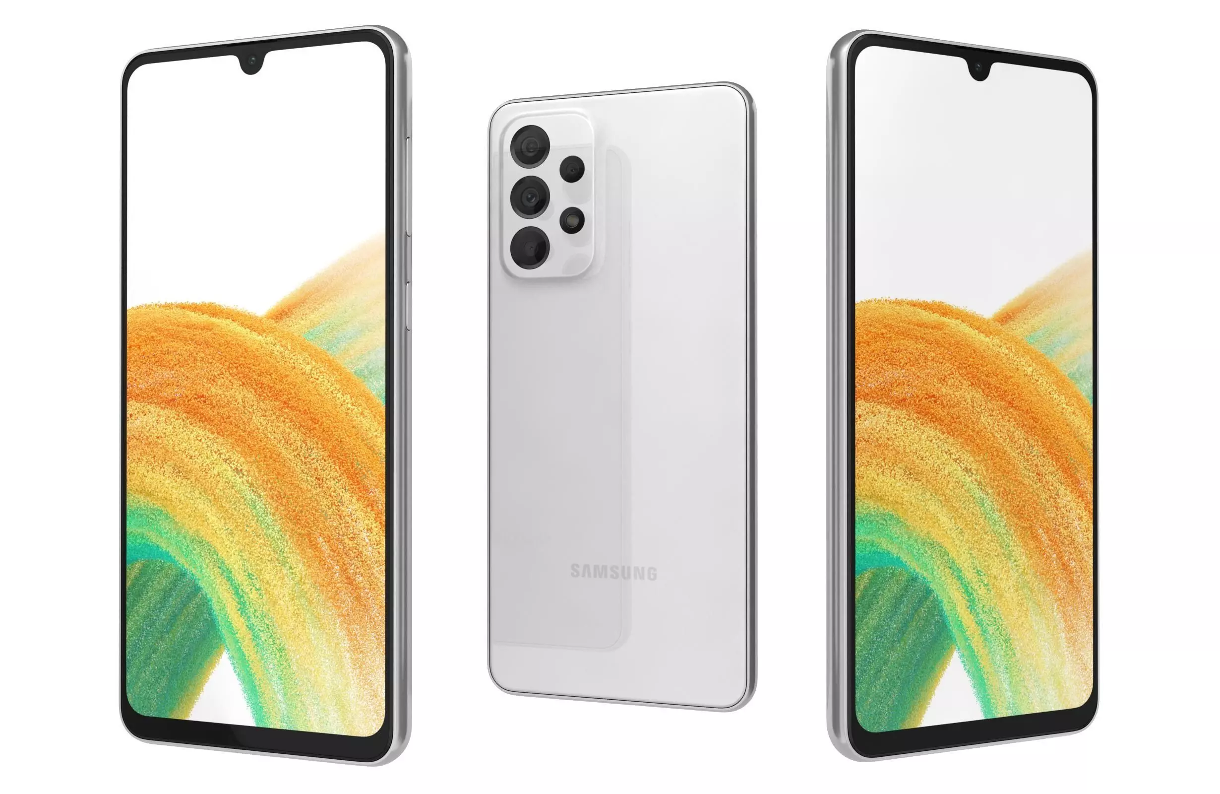 Samsung Galaxy A33 5G White Low-poly 3D model_0