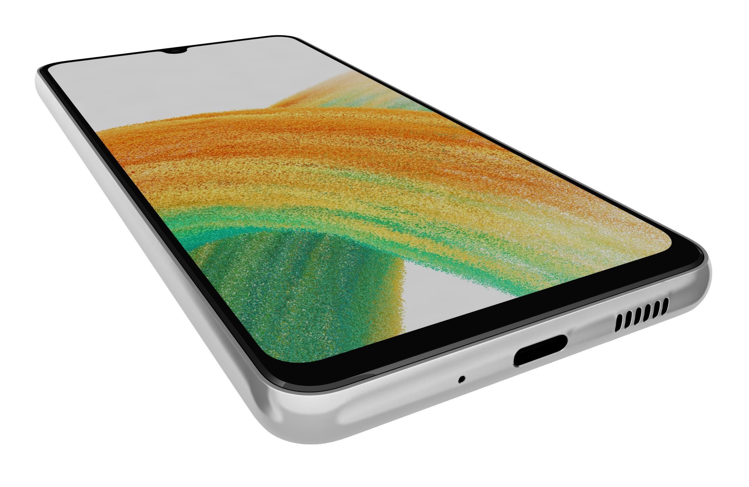 Samsung Galaxy A33 5G White Low-poly 3D model_10