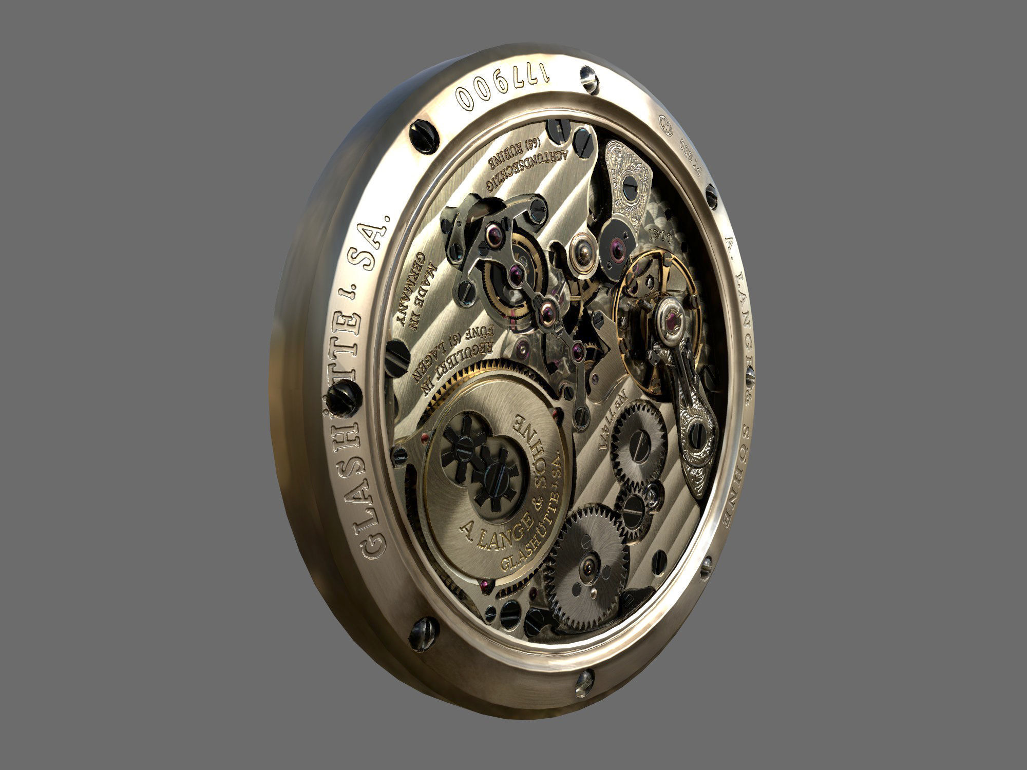 Watch mechanism 4 Low-poly 3D model_6