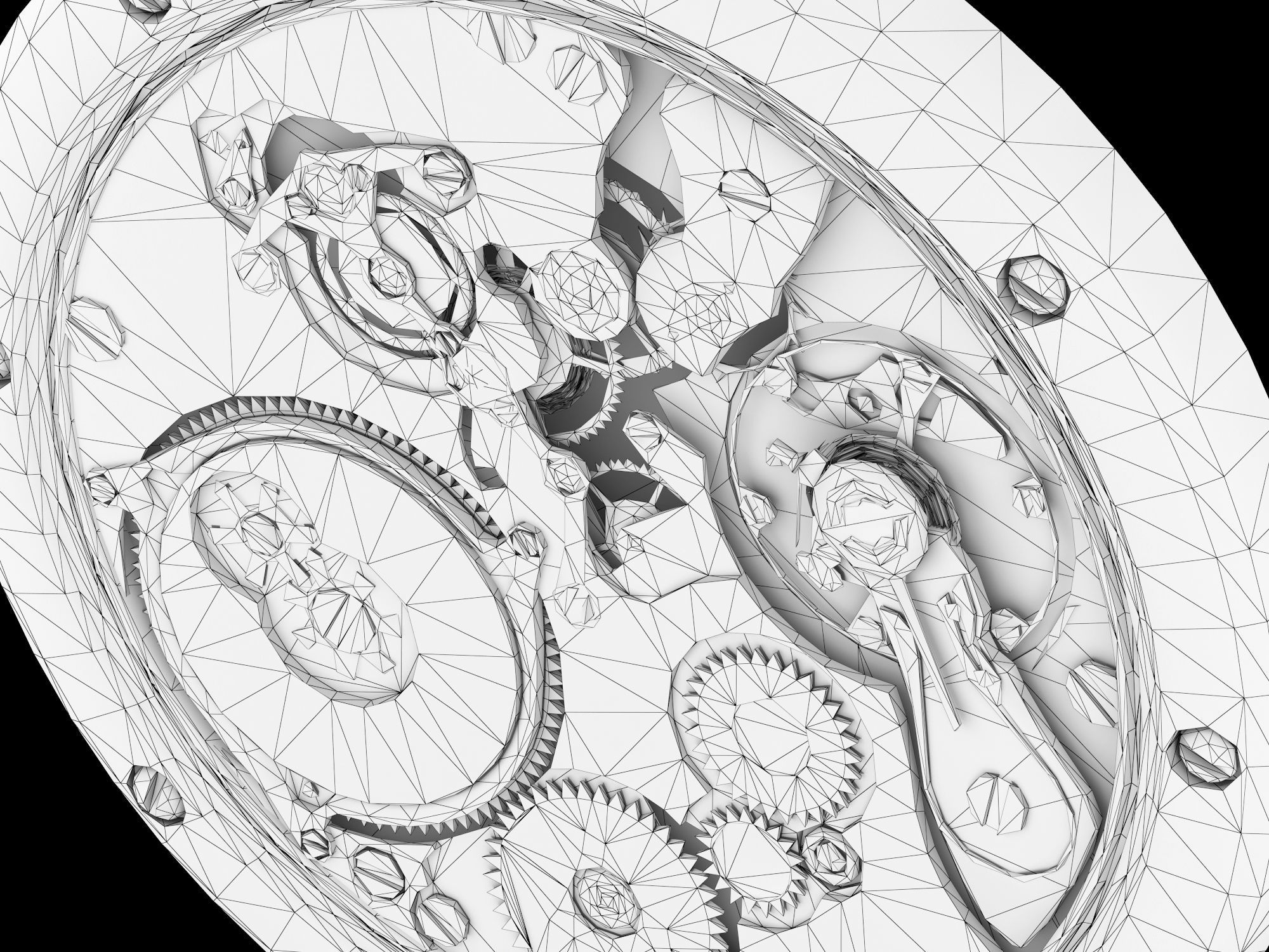 Watch mechanism 4 Low-poly 3D model_13