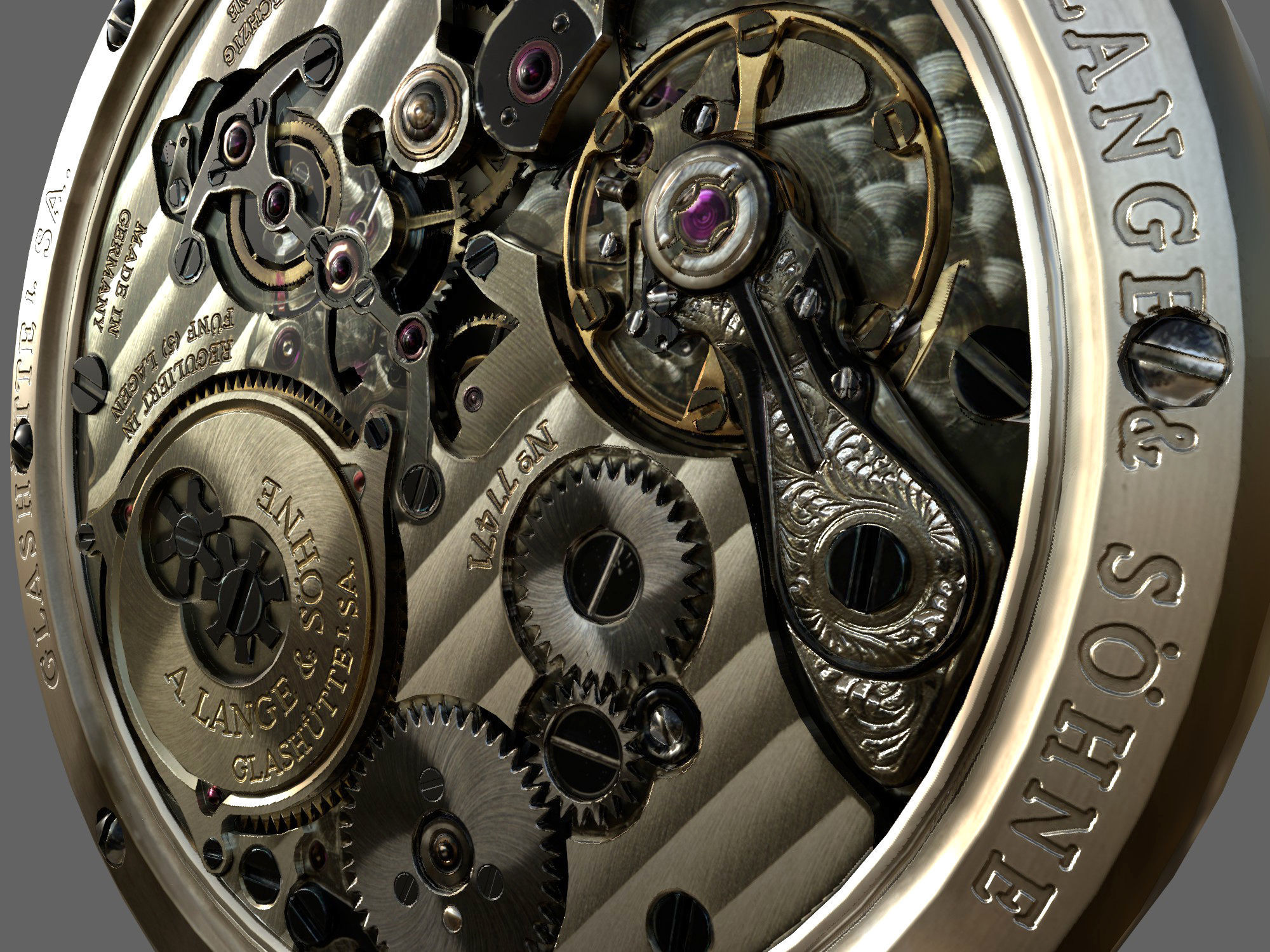 Watch mechanism 4 Low-poly 3D model_7